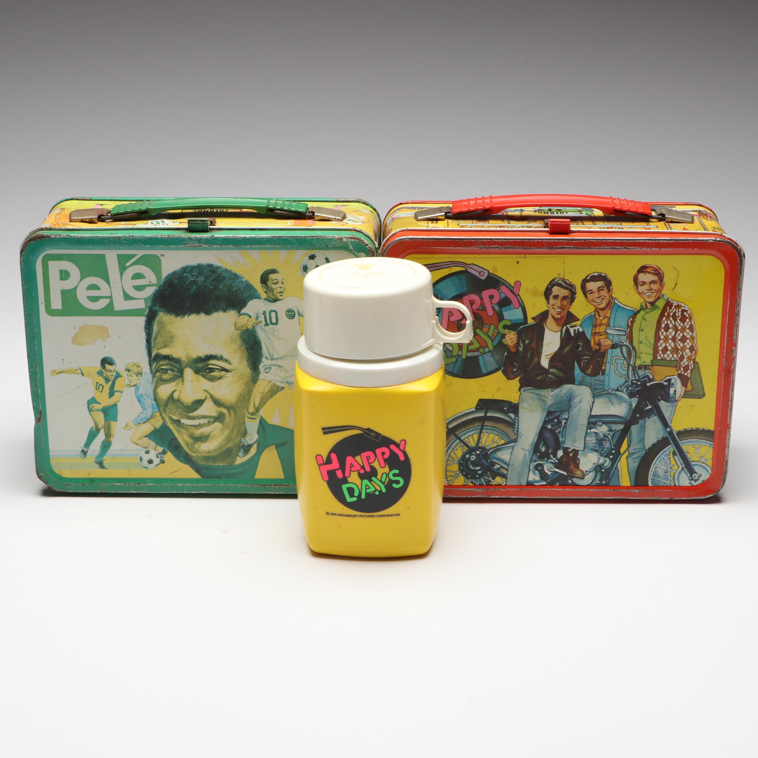 King-Seeley Thermos Co. "Happy Days" and "Pelé" Lunchboxes, 1970s