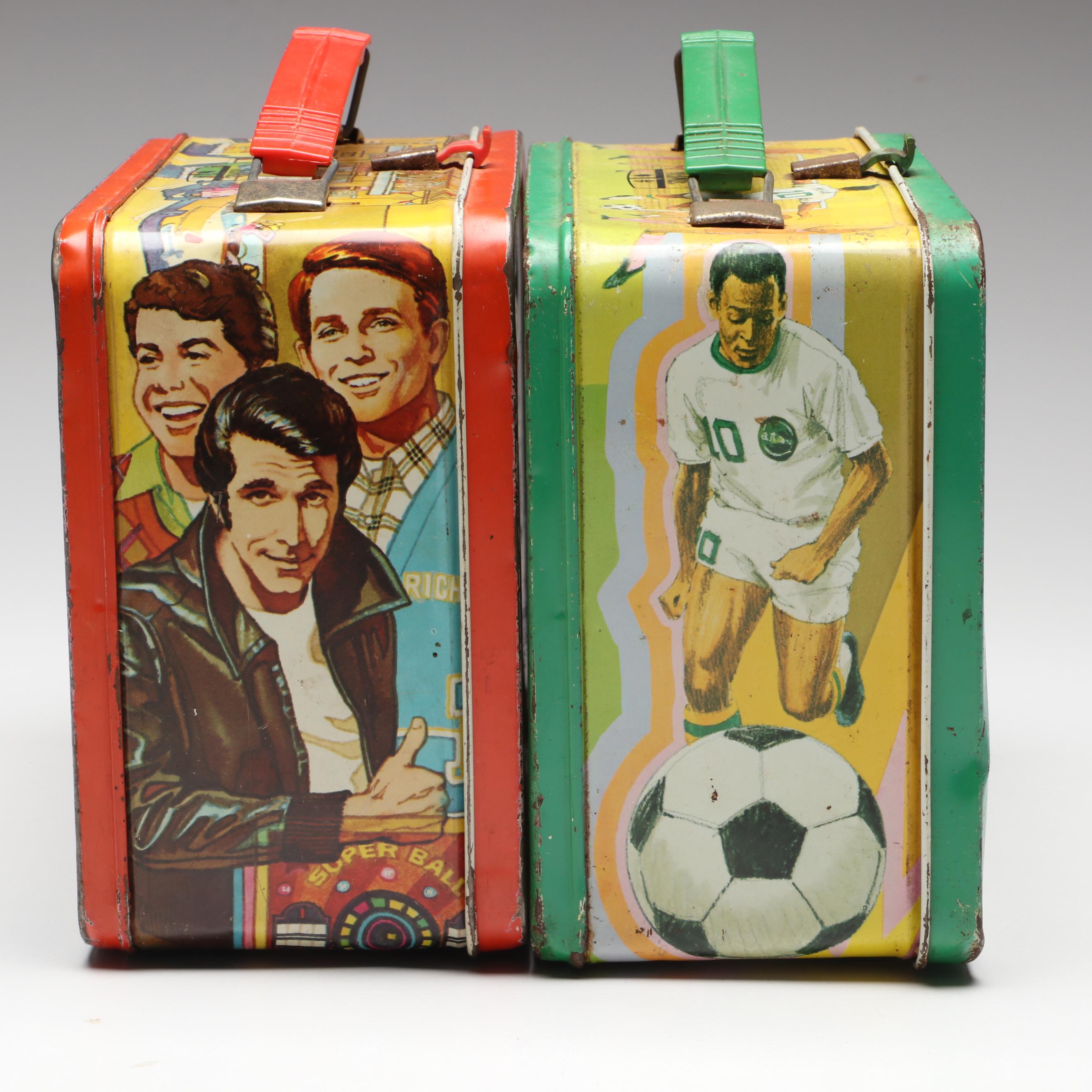 King-Seeley Thermos Co. "Happy Days" and "Pelé" Lunchboxes, 1970s