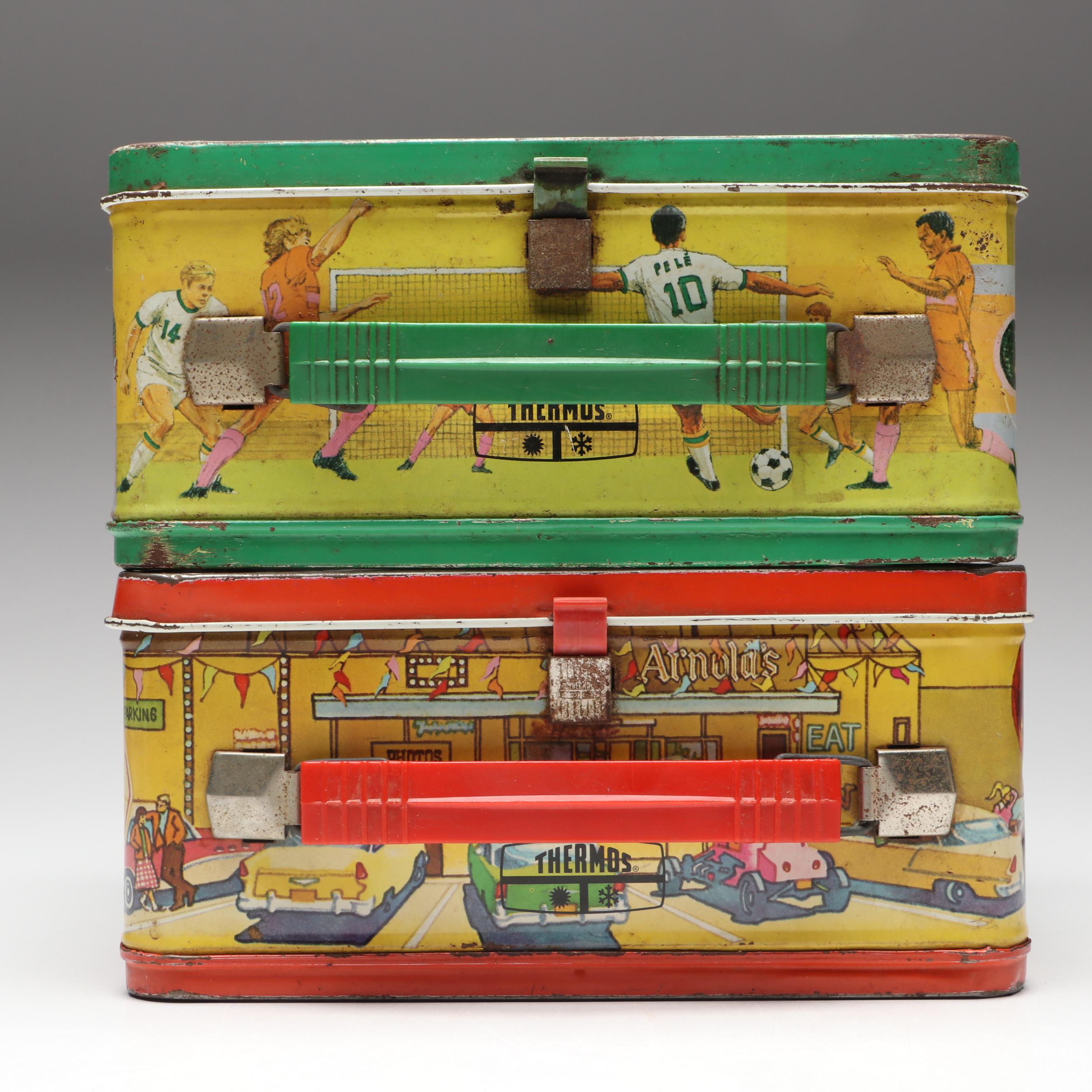 King-Seeley Thermos Co. "Happy Days" and "Pelé" Lunchboxes, 1970s