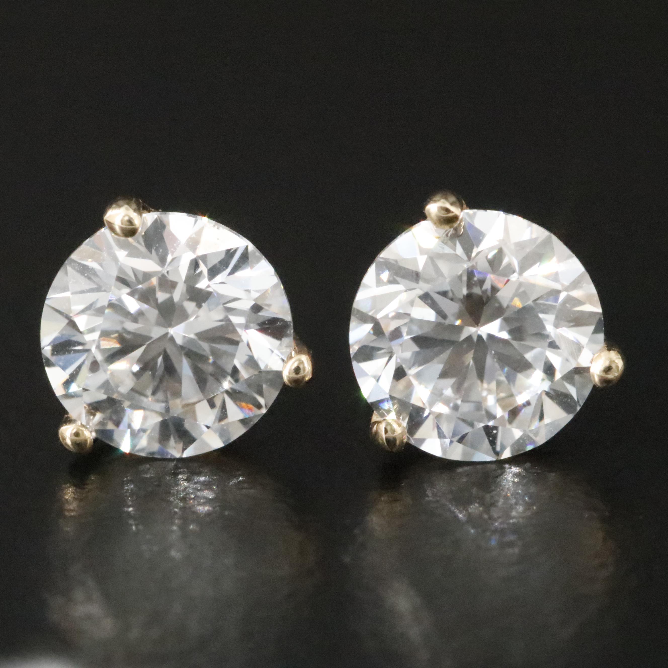14K 1.97 CTW Lab Grown Diamond Solitaire Earrings