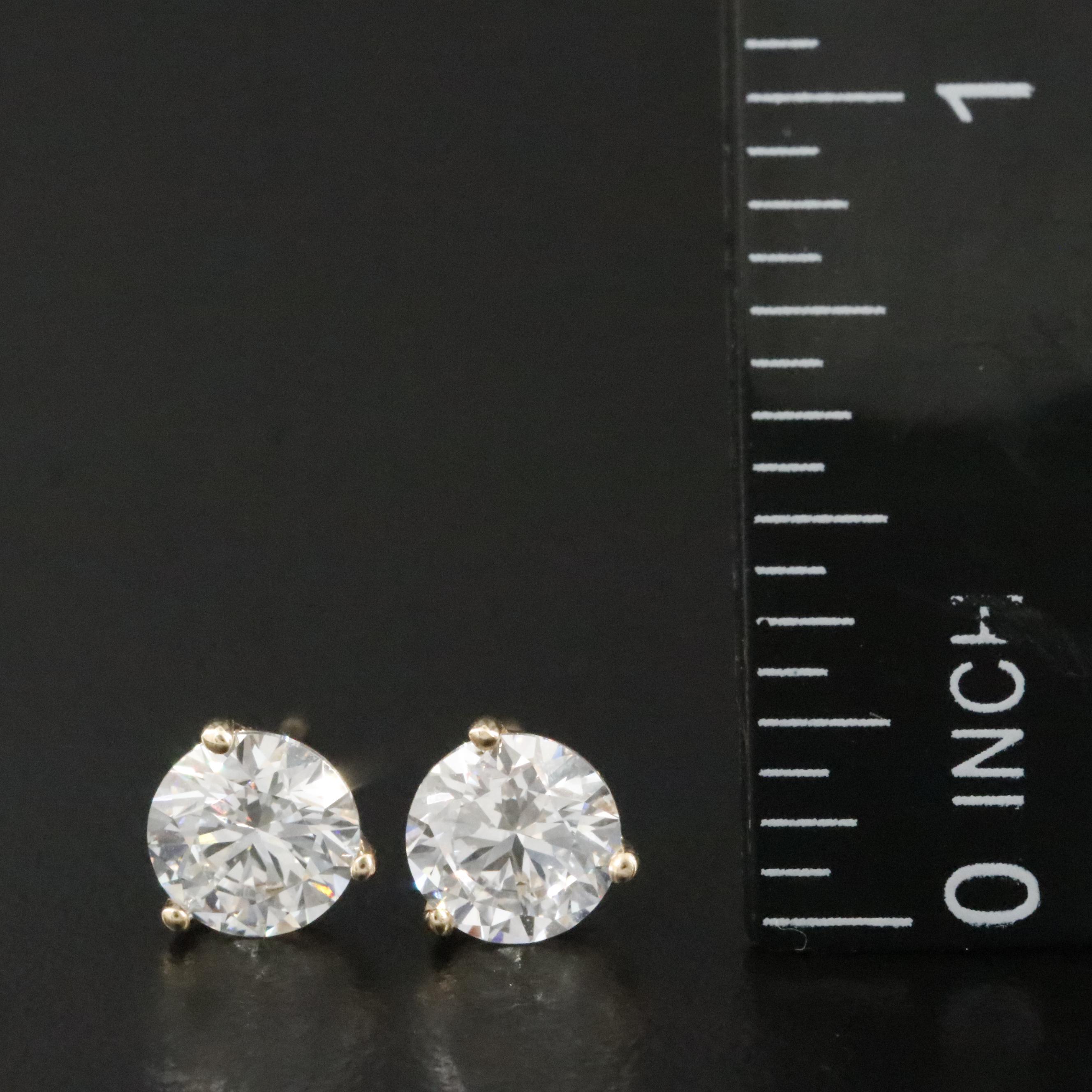 14K 1.97 CTW Lab Grown Diamond Solitaire Earrings