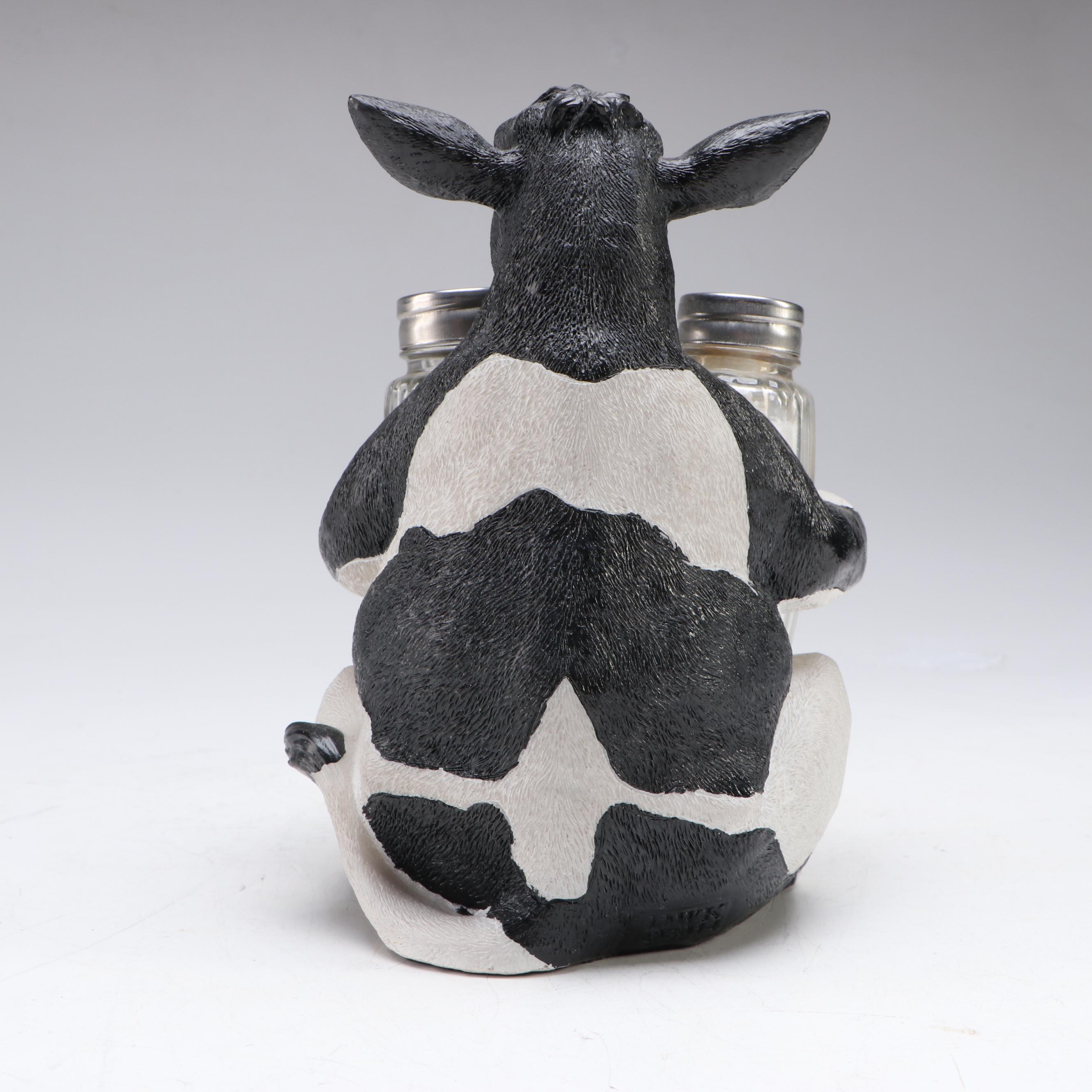 Sitting Cow Salt and Pepper Shaker Caddy