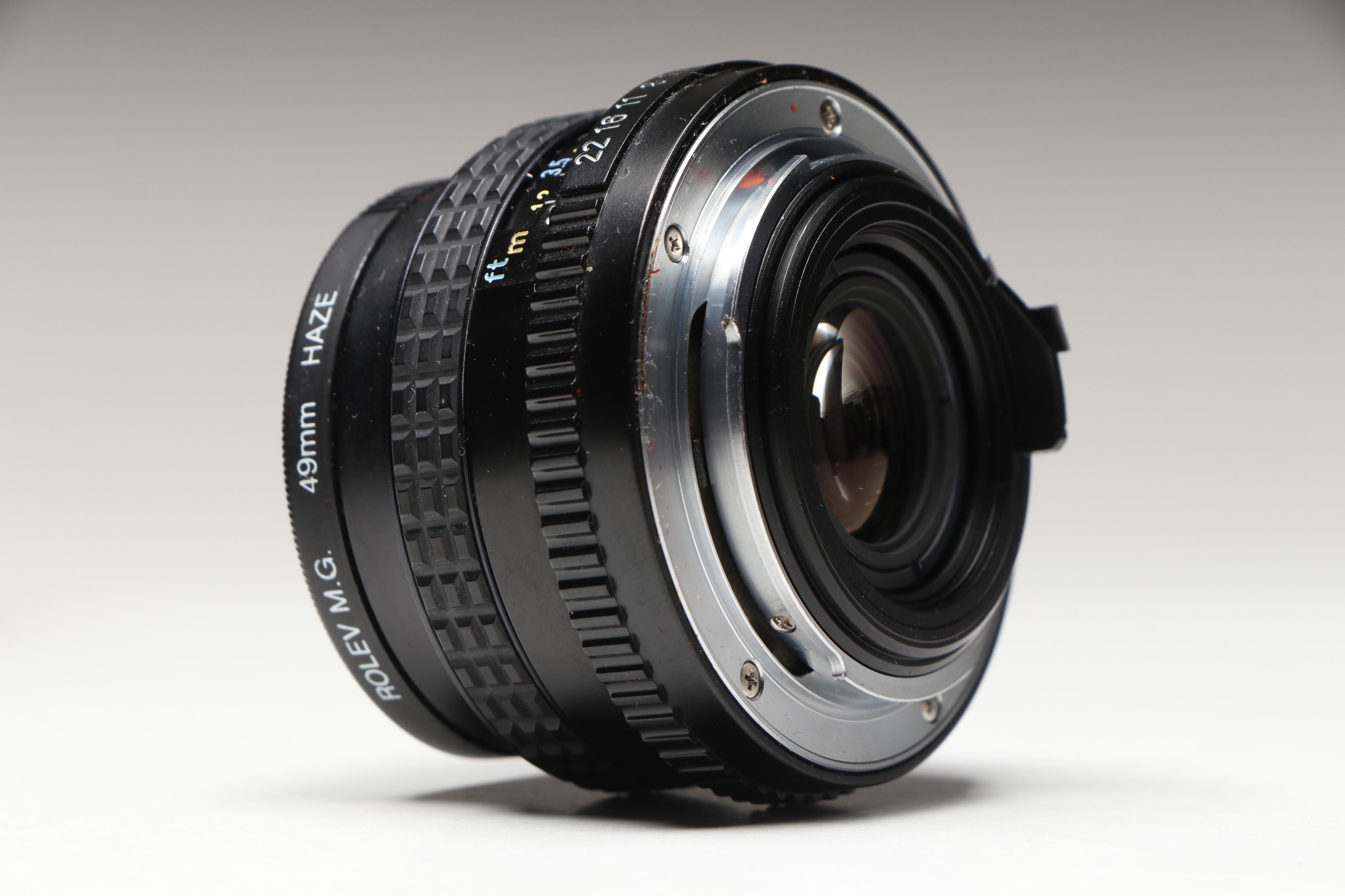 Pentax ME Super Camera with Cases, Lens, and Camera Bag, Late 20th C.