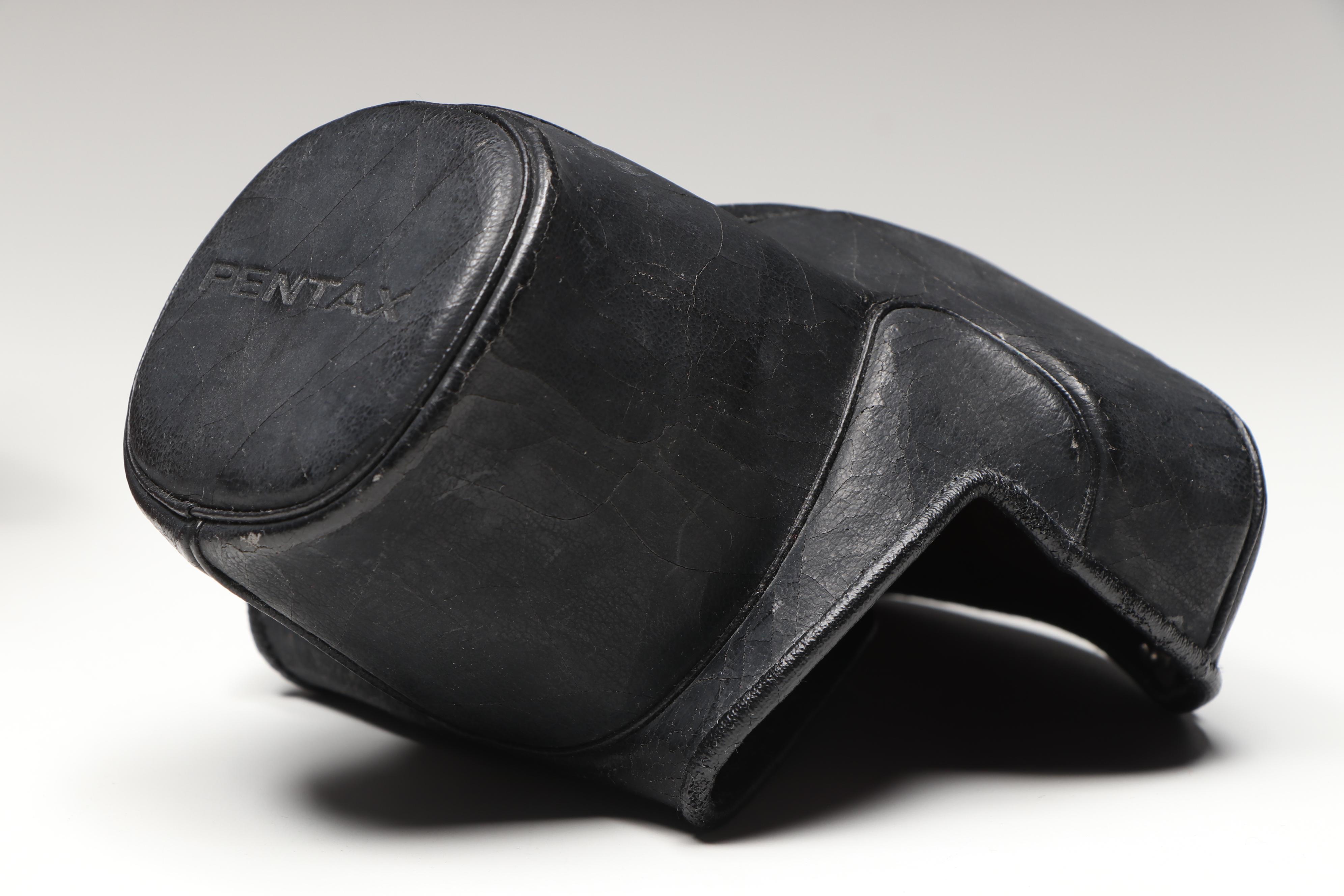 Pentax ME Super Camera with Cases, Lens, and Camera Bag, Late 20th C.