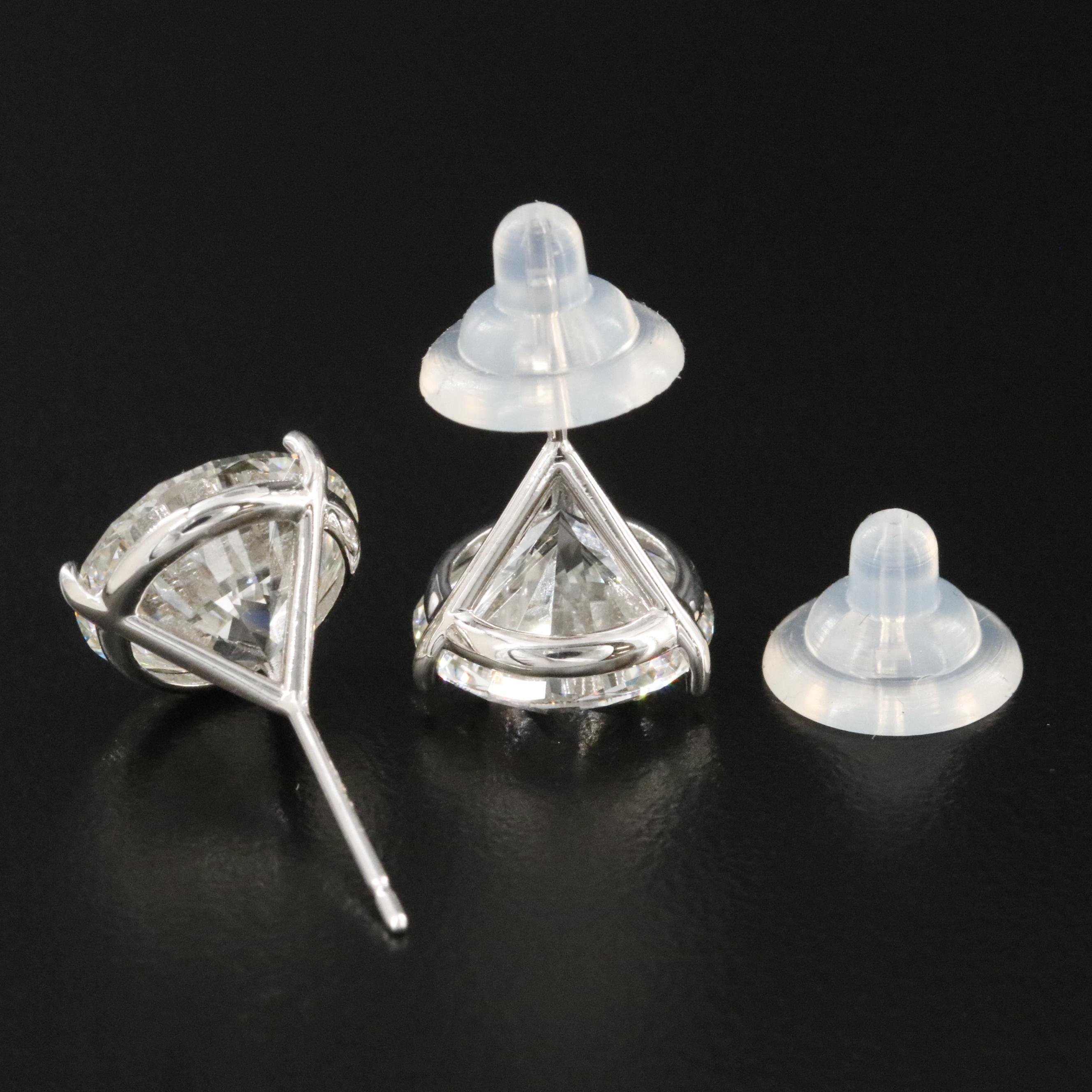 18K 10.00 CTW Lab Grown Diamond Solitaire Earrings