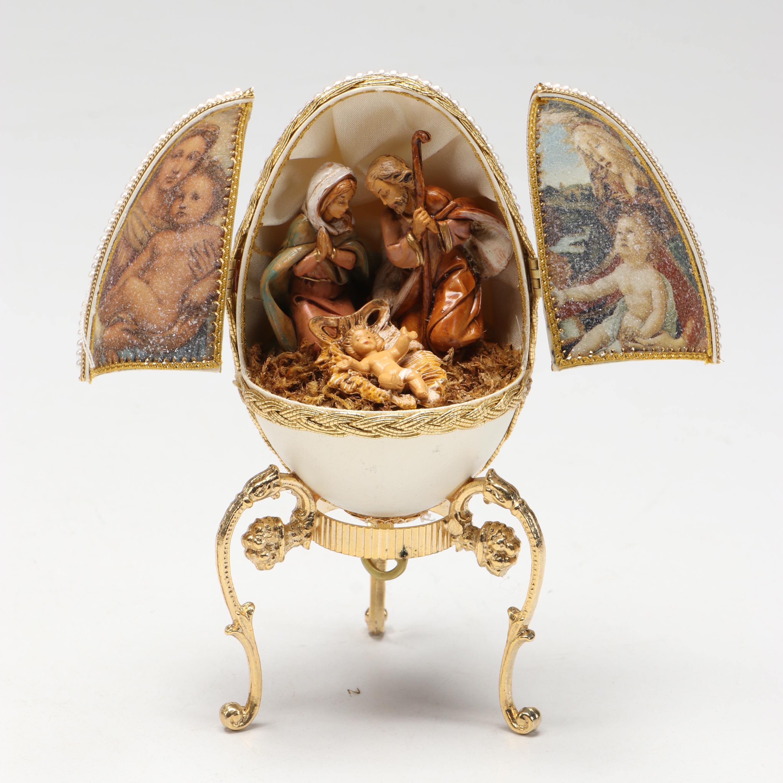 Enamel and Fabric Decorative Eggs