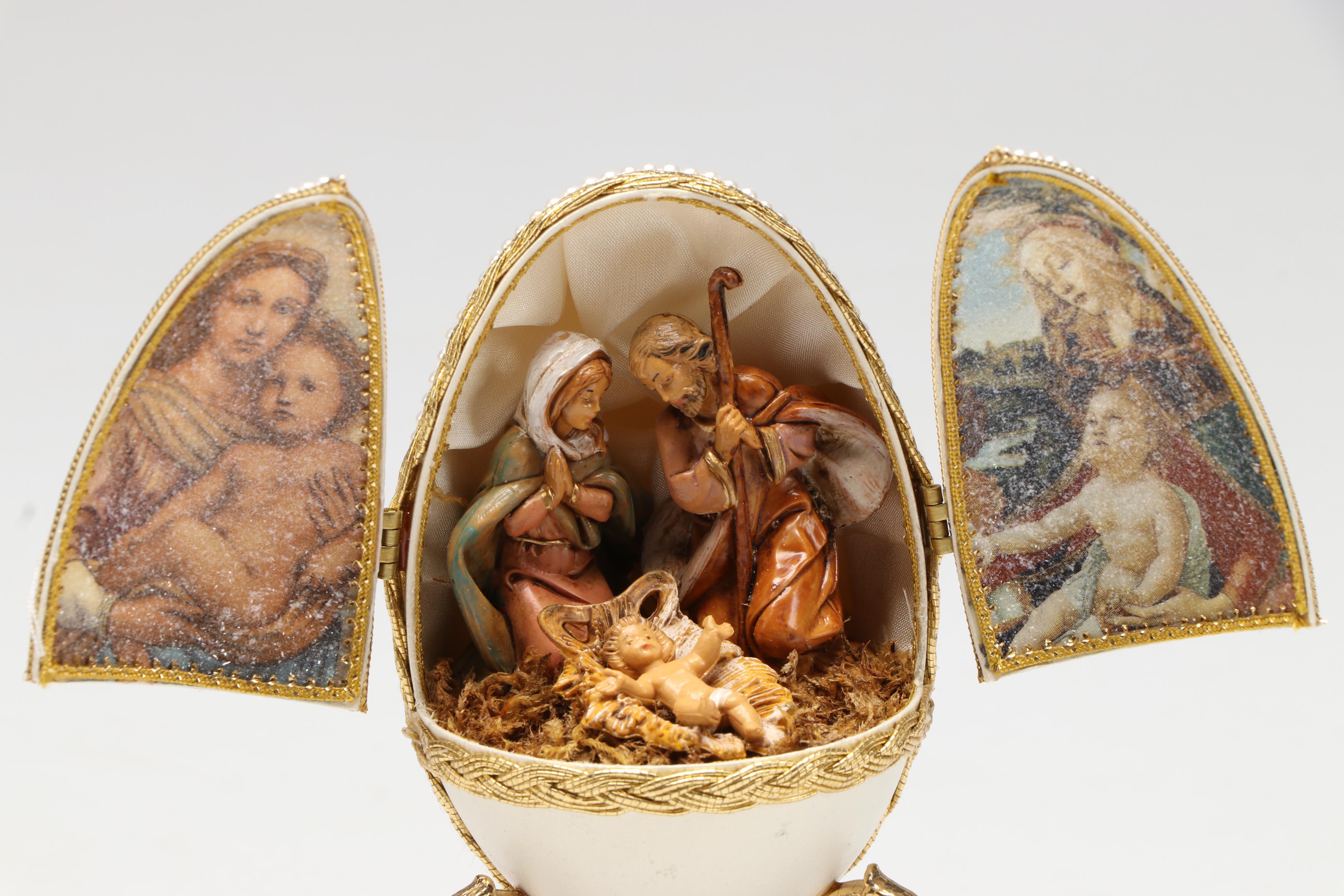 Enamel and Fabric Decorative Eggs