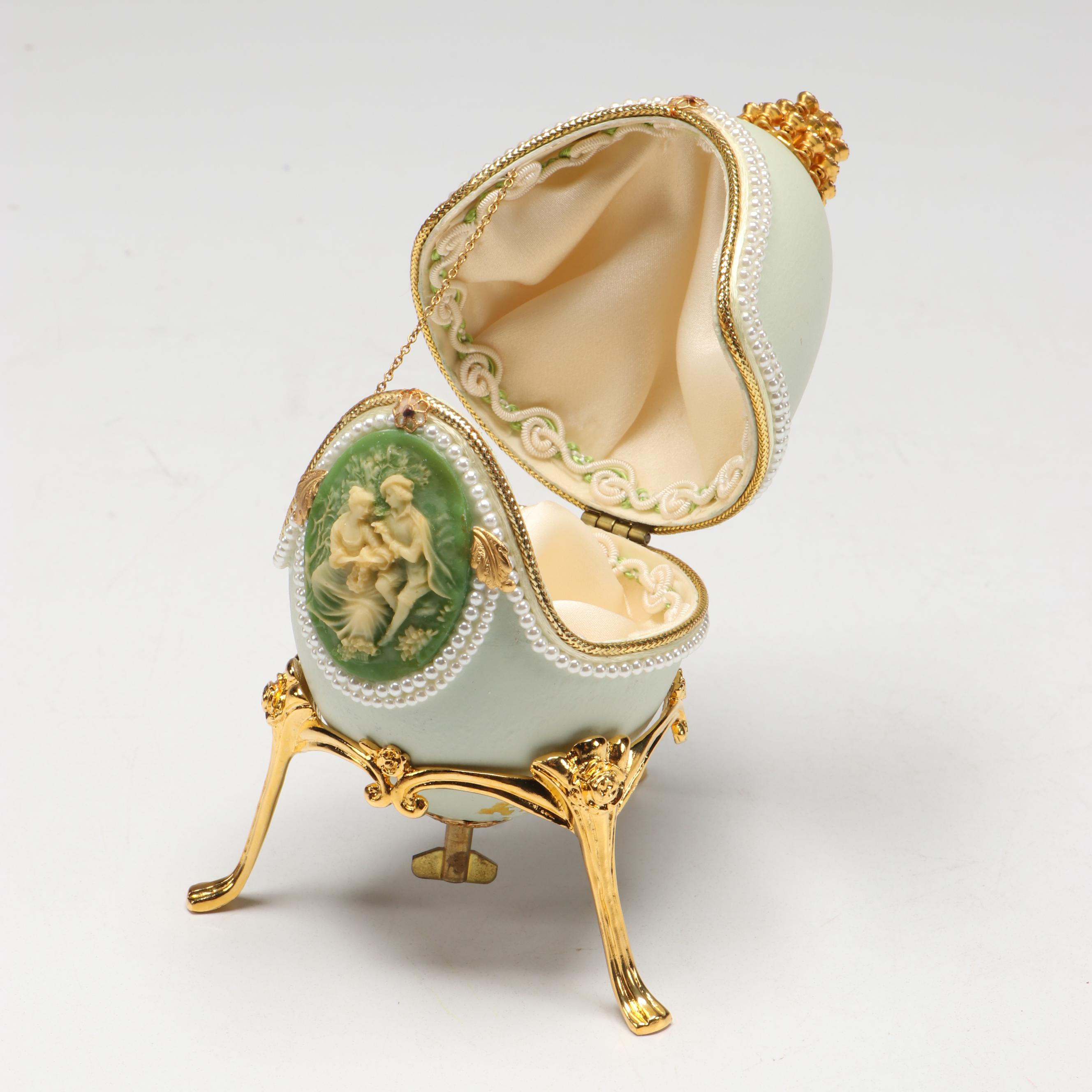 Enamel and Fabric Decorative Eggs