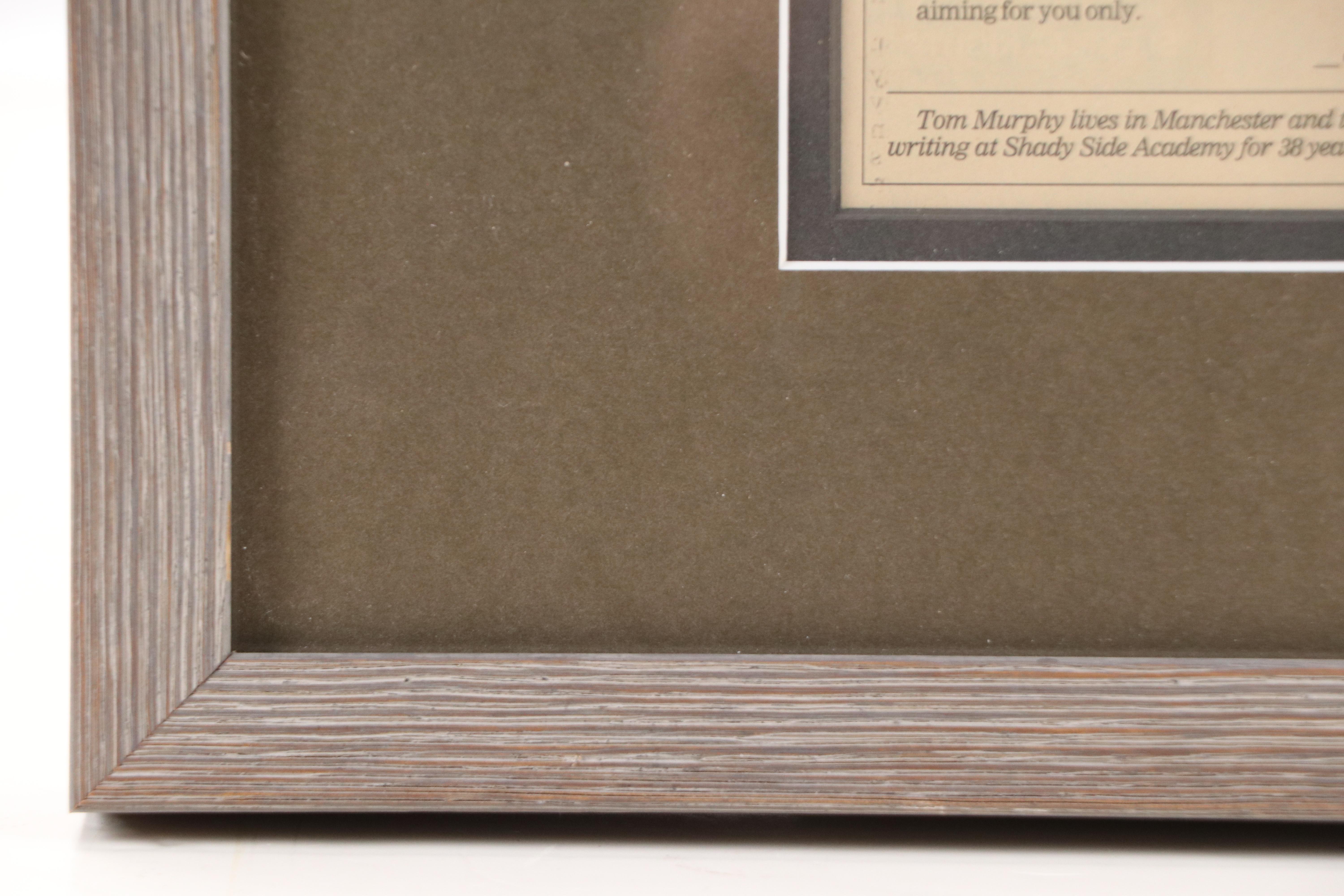 Pittsburgh Post-Gazette Newsprint Poem "Close Encounter" by Tom Murphy, 2018