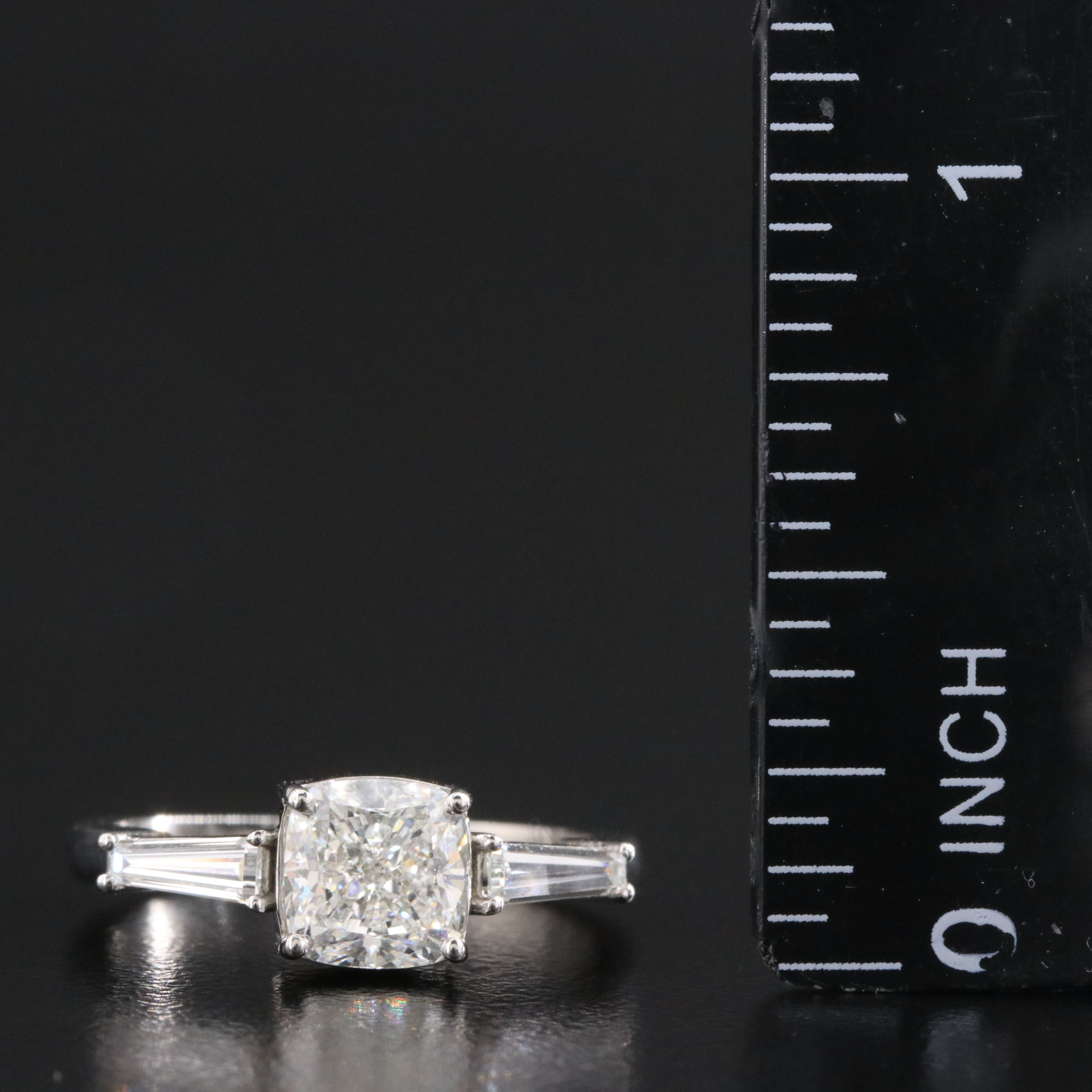Platinum 1.50 CTW Diamond Ring with GIA Report