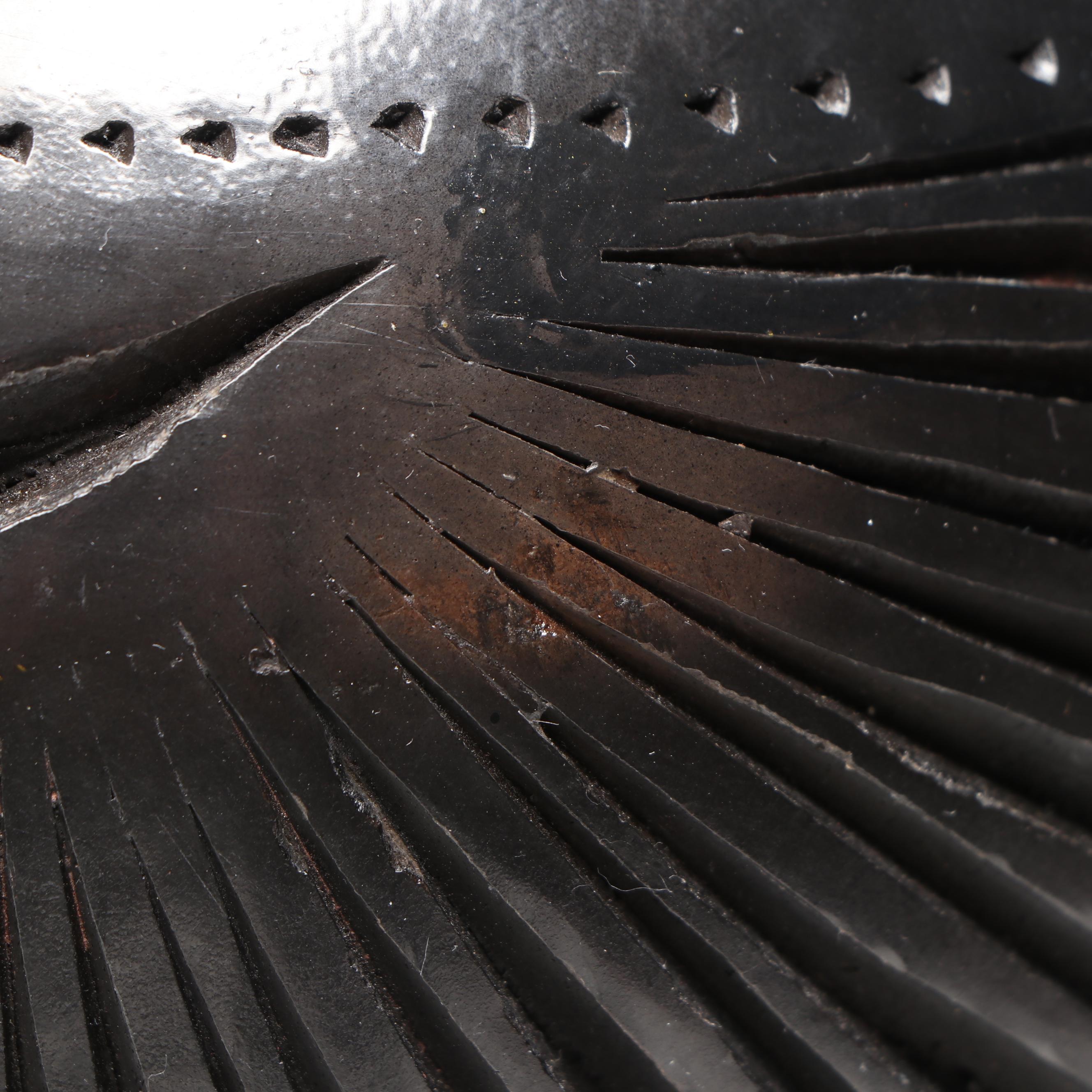 Mexican Barro Negro Blackware Incised Art Pottery Vase