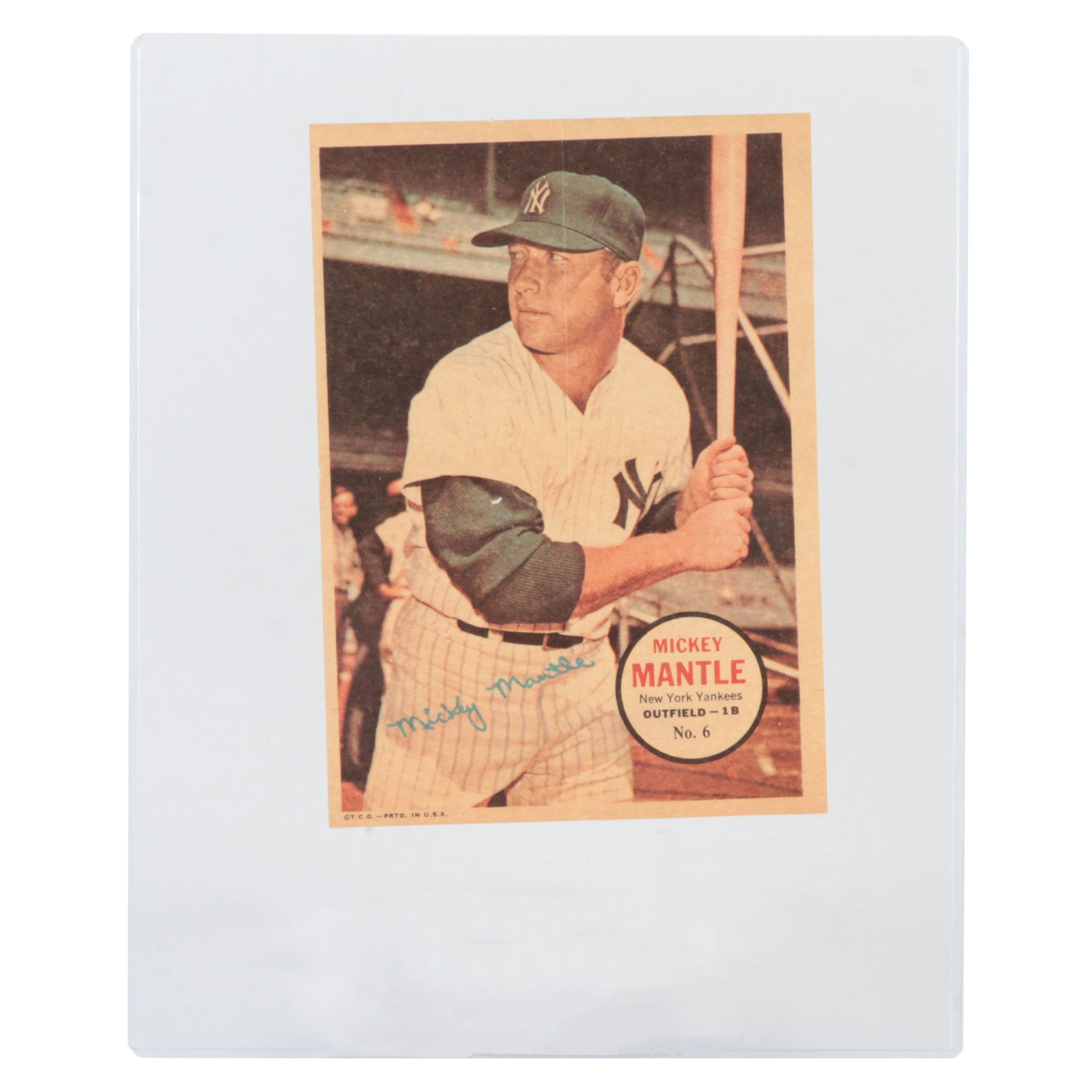 1967 Topps Mickey Mantle New York Yankees Baseball Poster Insert