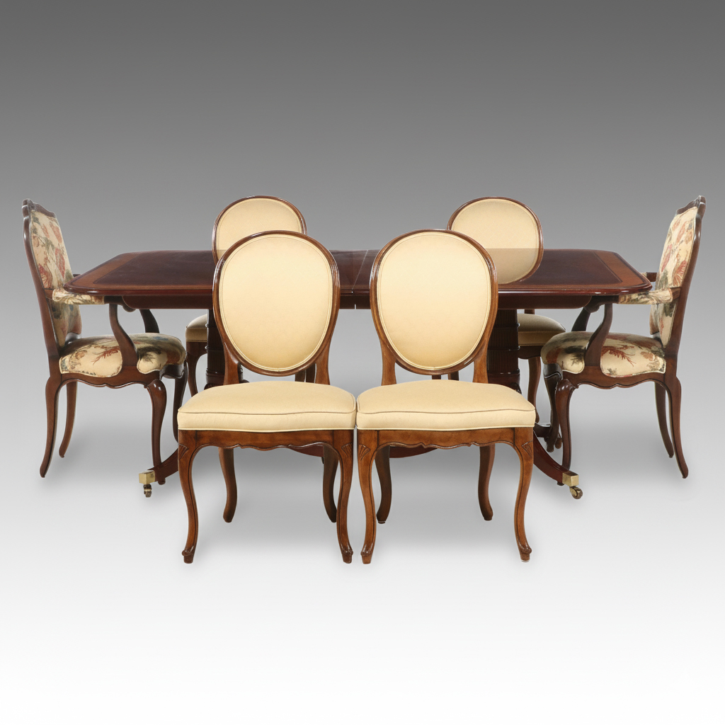 Collector's Edition by Baker Mahogany Table with Six Dining Chairs