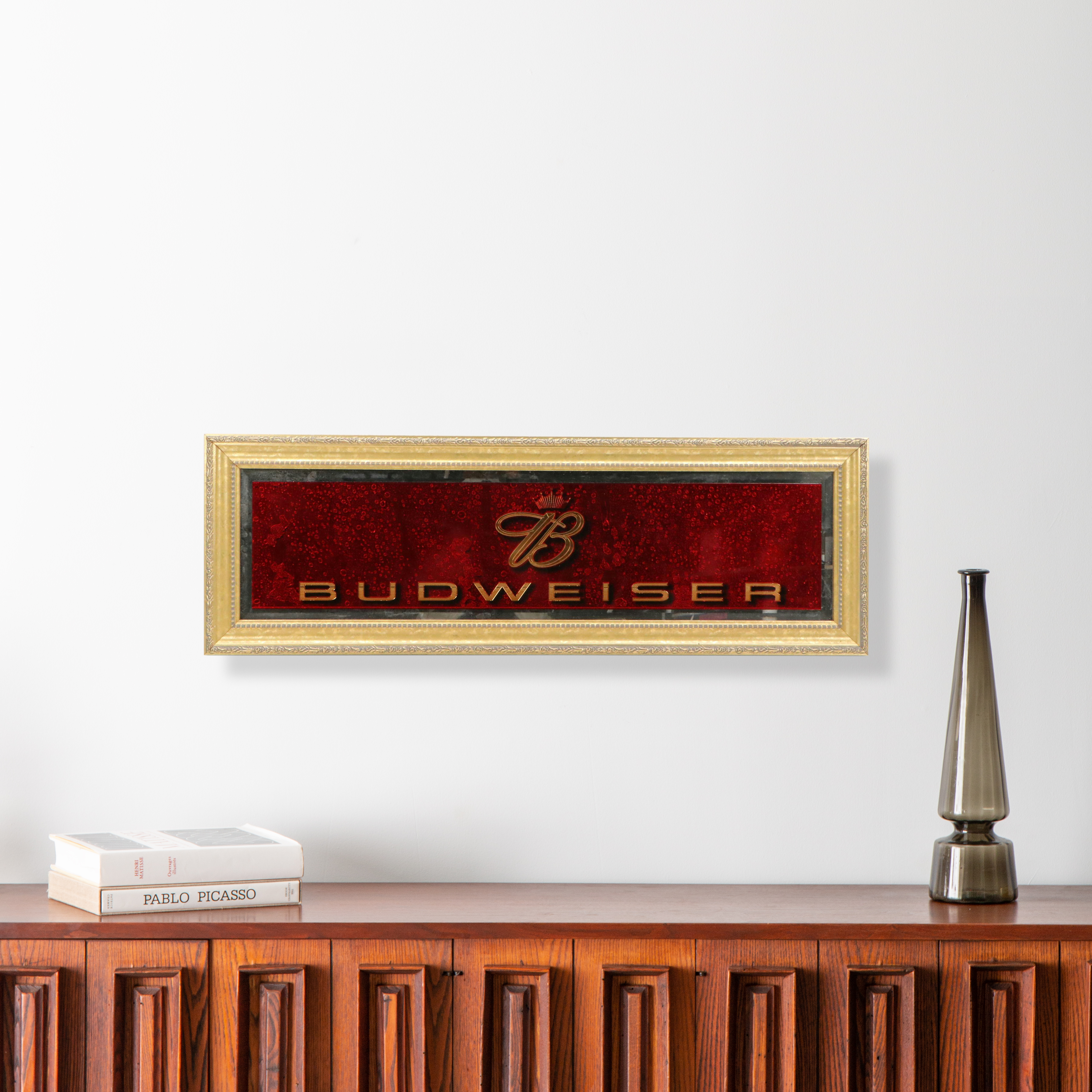 Budweiser Bar Sign and Guitar with Other Advertising Signs