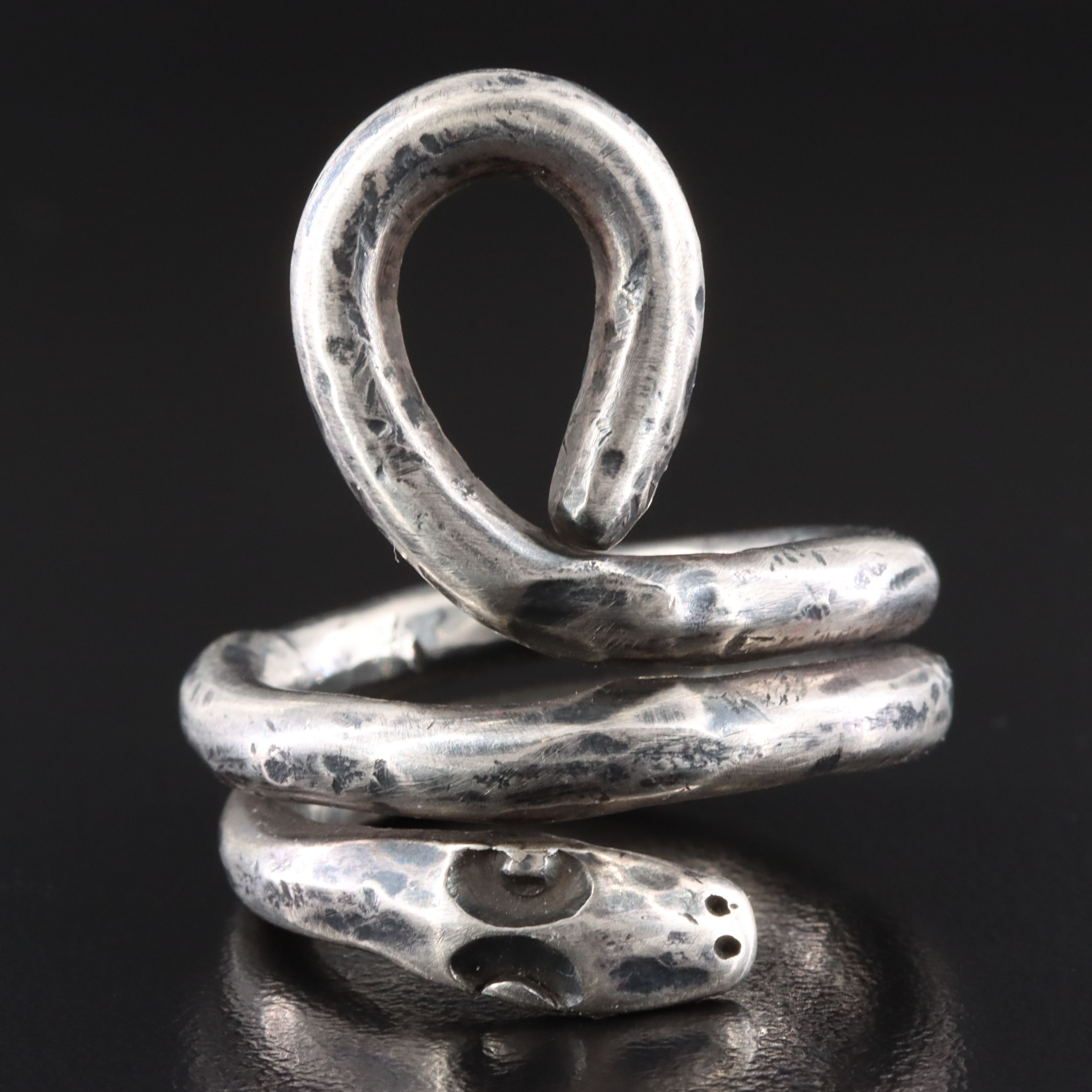 Sterling Coiled Snake Wire Wrap Ring