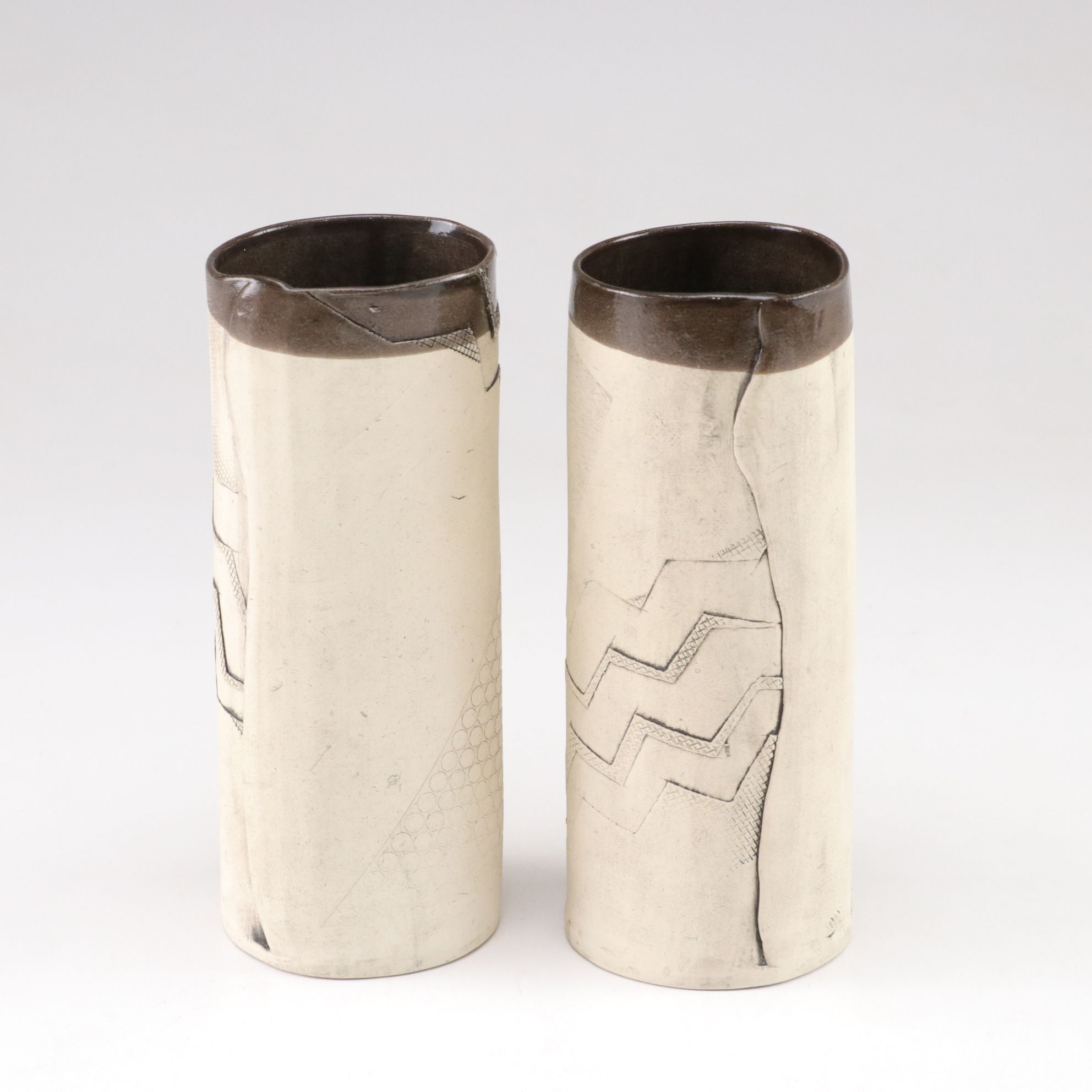Primitive Style Ceramic Vases
