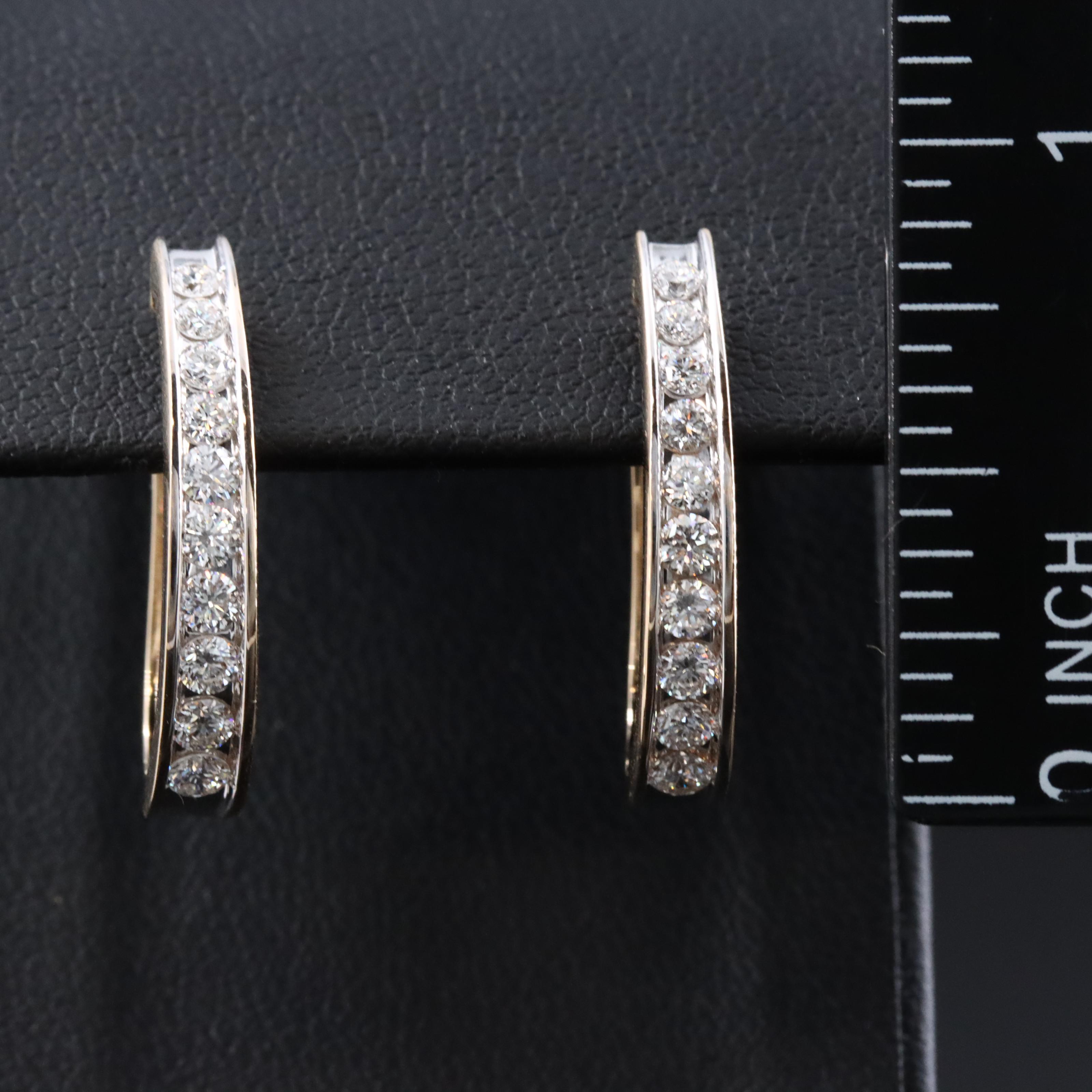 14K 1.00 CTW Lab Grown Diamond Hoop Earrings
