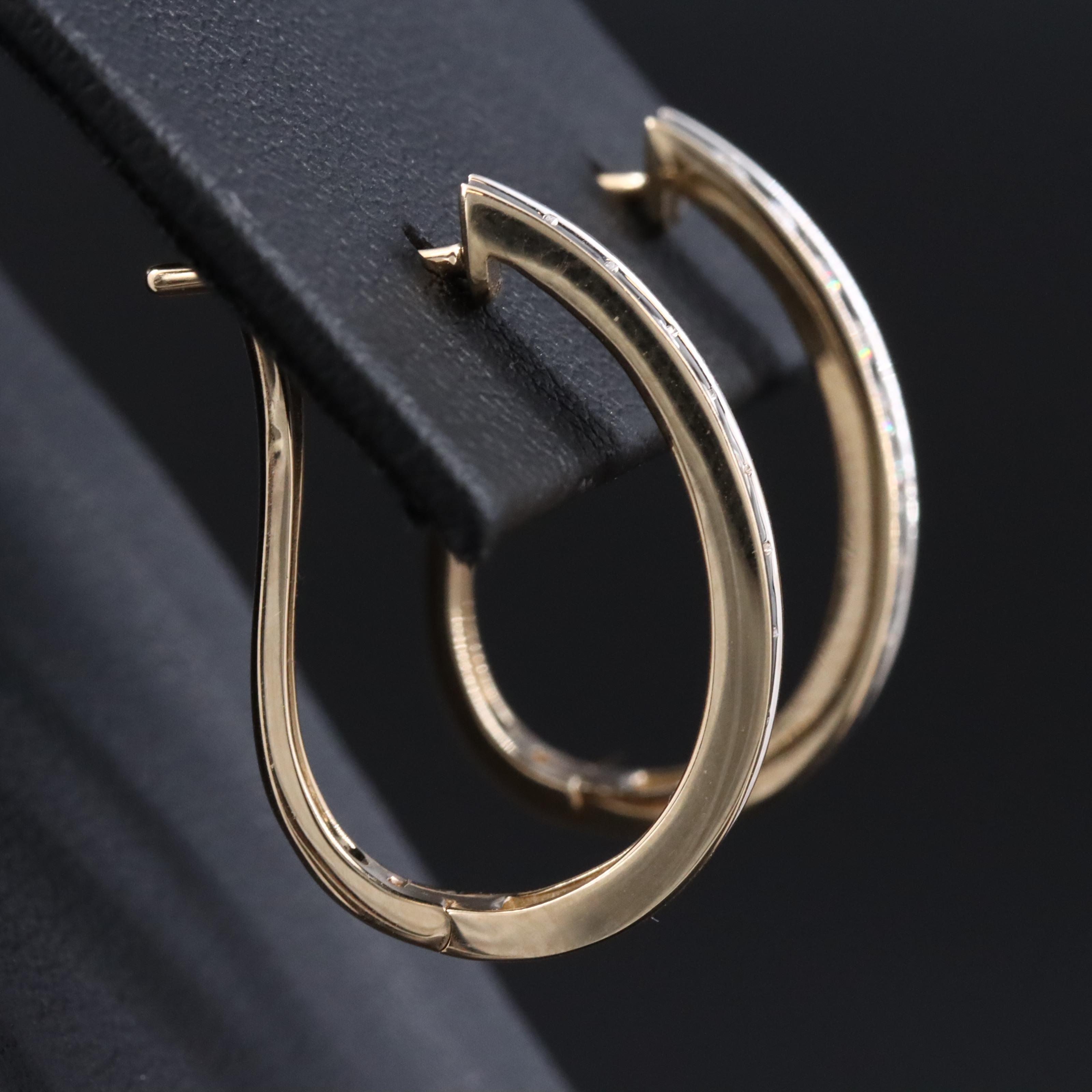 14K 1.00 CTW Lab Grown Diamond Hoop Earrings