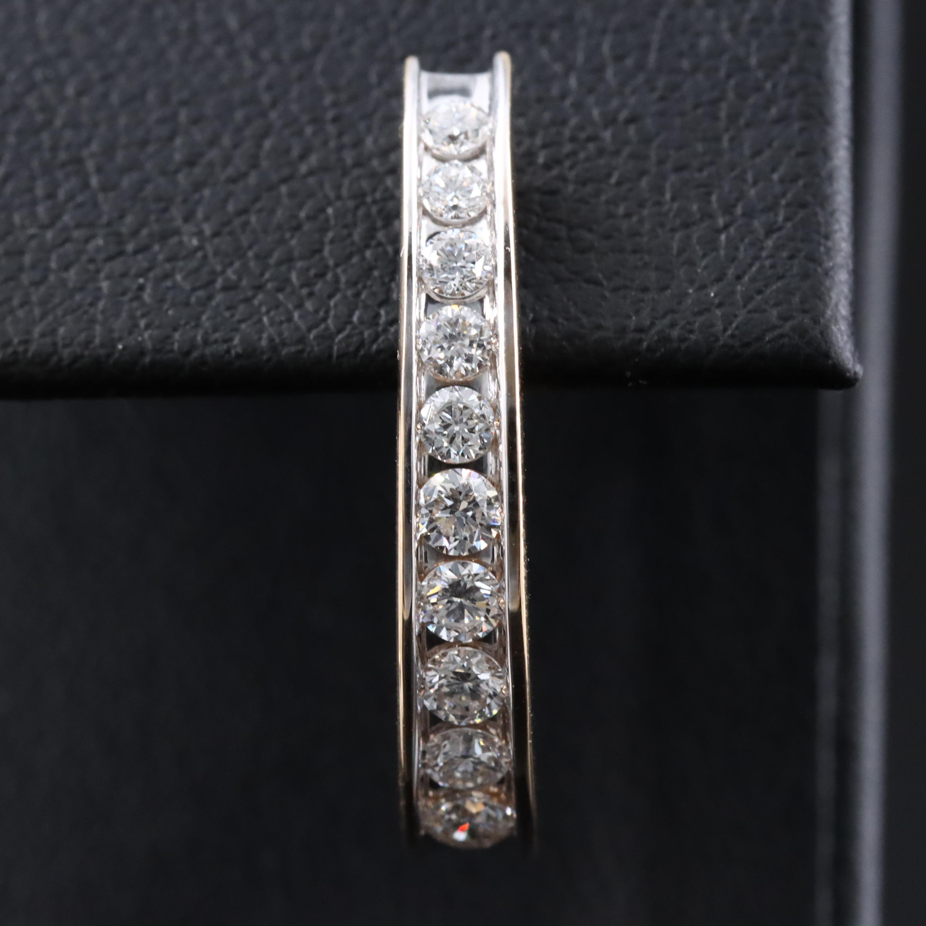 14K 1.00 CTW Lab Grown Diamond Hoop Earrings
