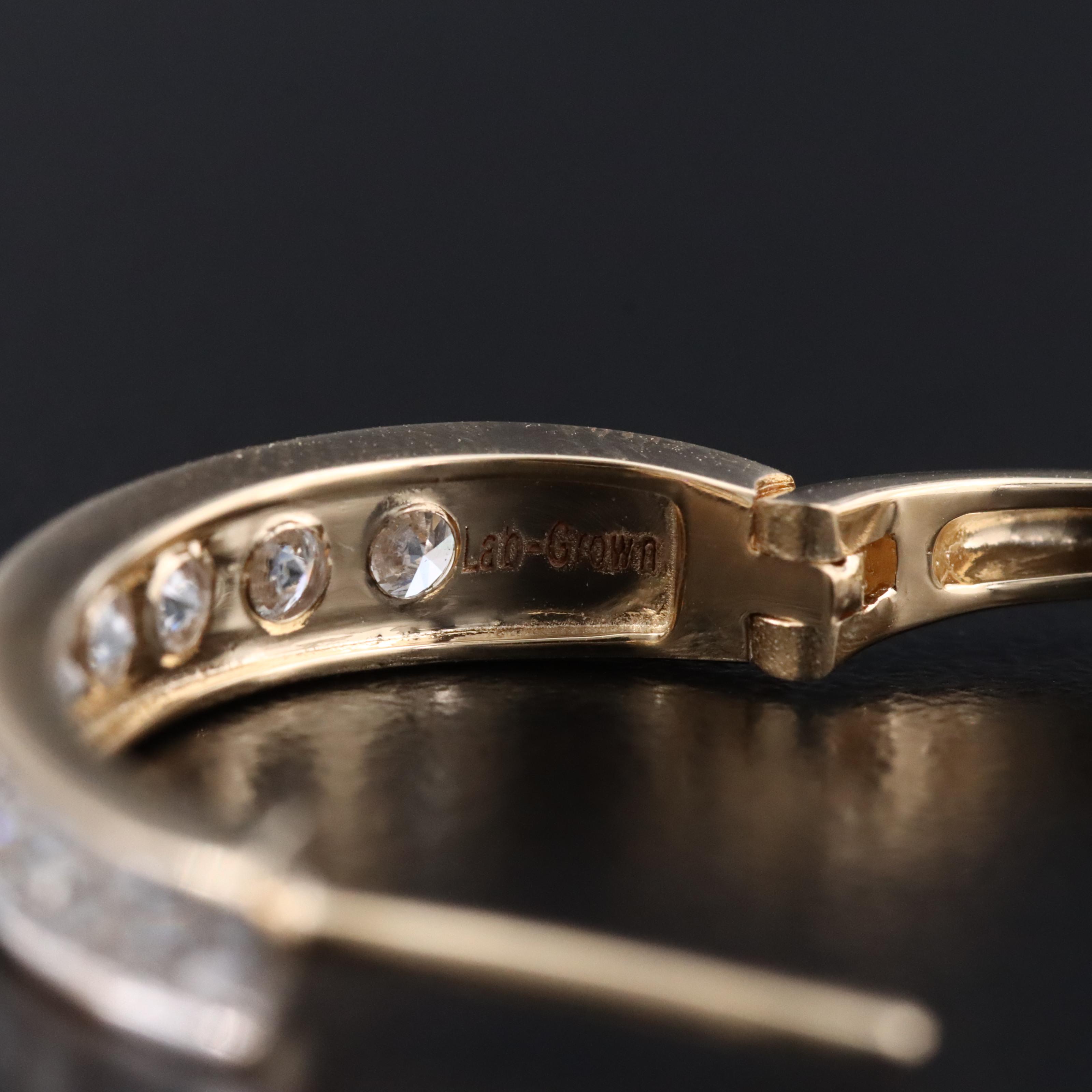 14K 1.00 CTW Lab Grown Diamond Hoop Earrings