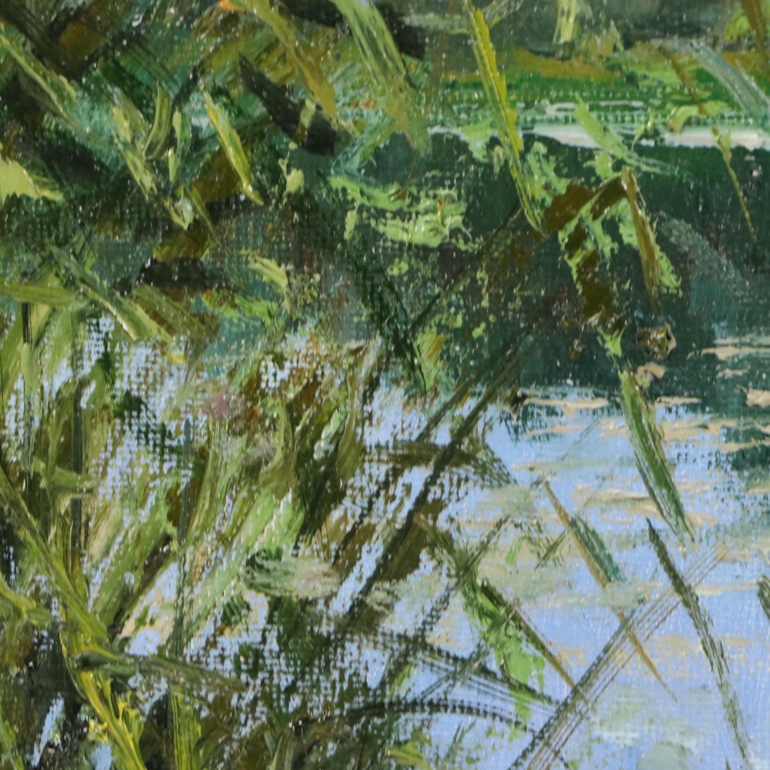 Garncarek Aleksander Pond Landscape Oil Painting "Na Stawie," 2025