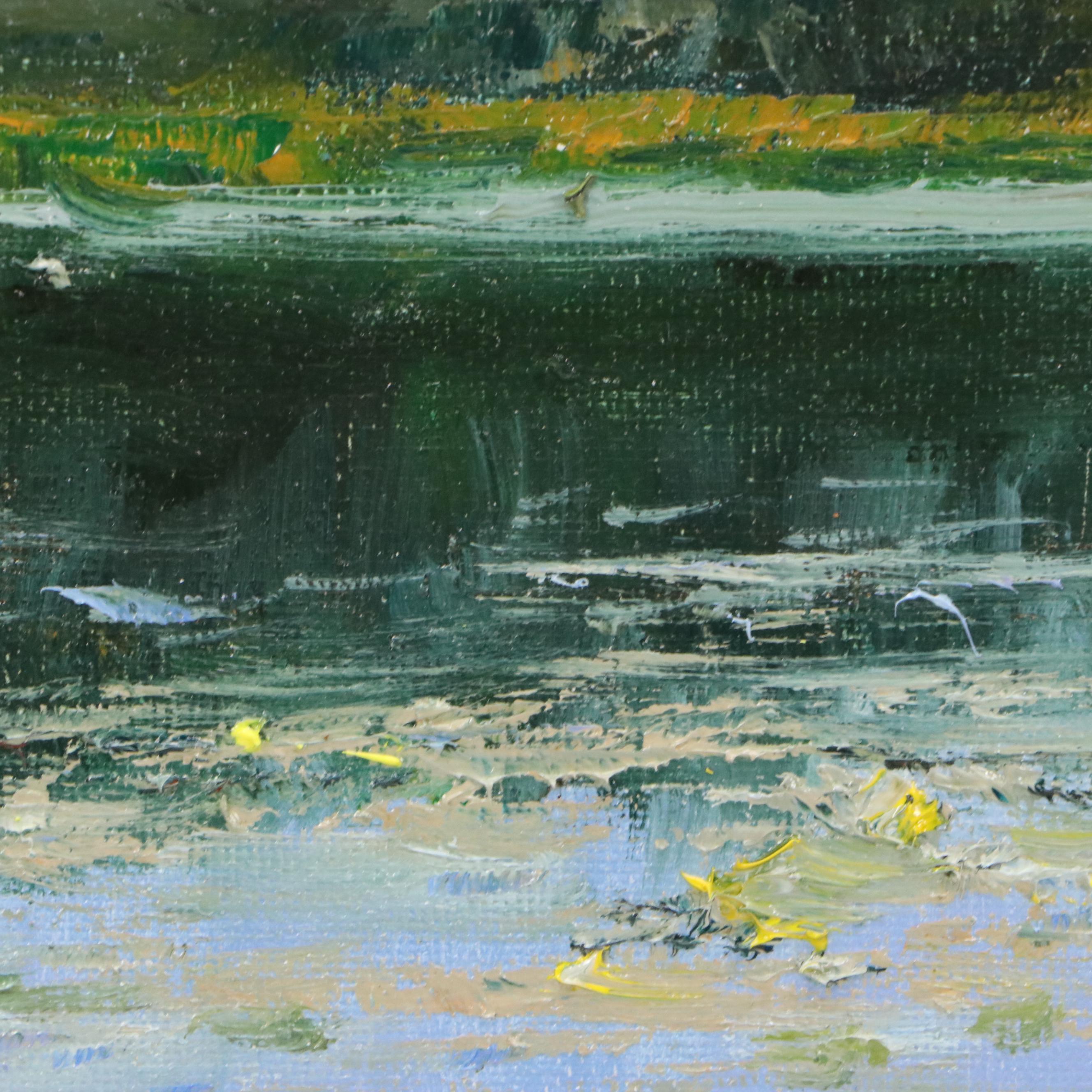 Garncarek Aleksander Pond Landscape Oil Painting "Na Stawie," 2025