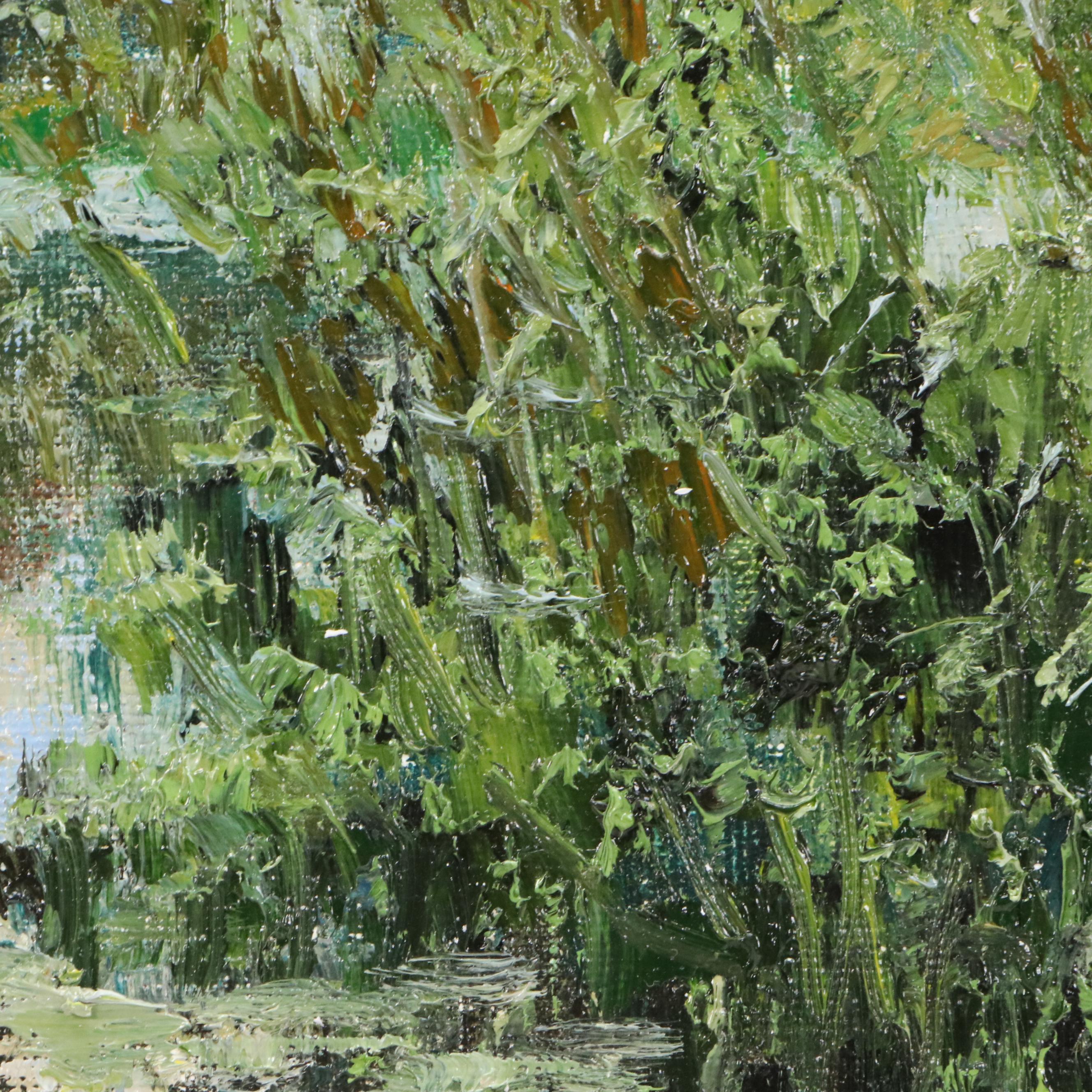 Garncarek Aleksander Pond Landscape Oil Painting "Na Stawie," 2025