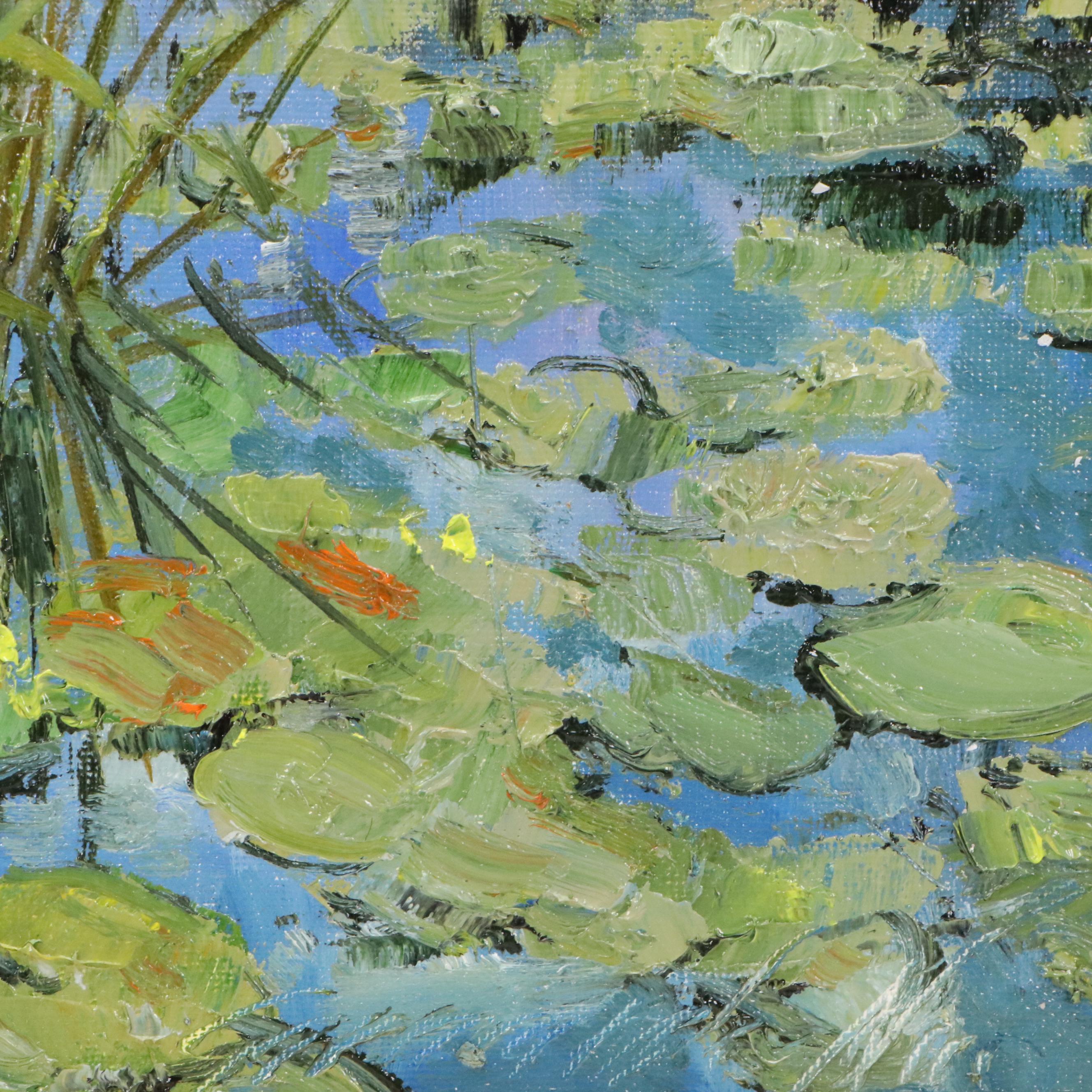 Garncarek Aleksander Pond Landscape Oil Painting "Na Stawie," 2025