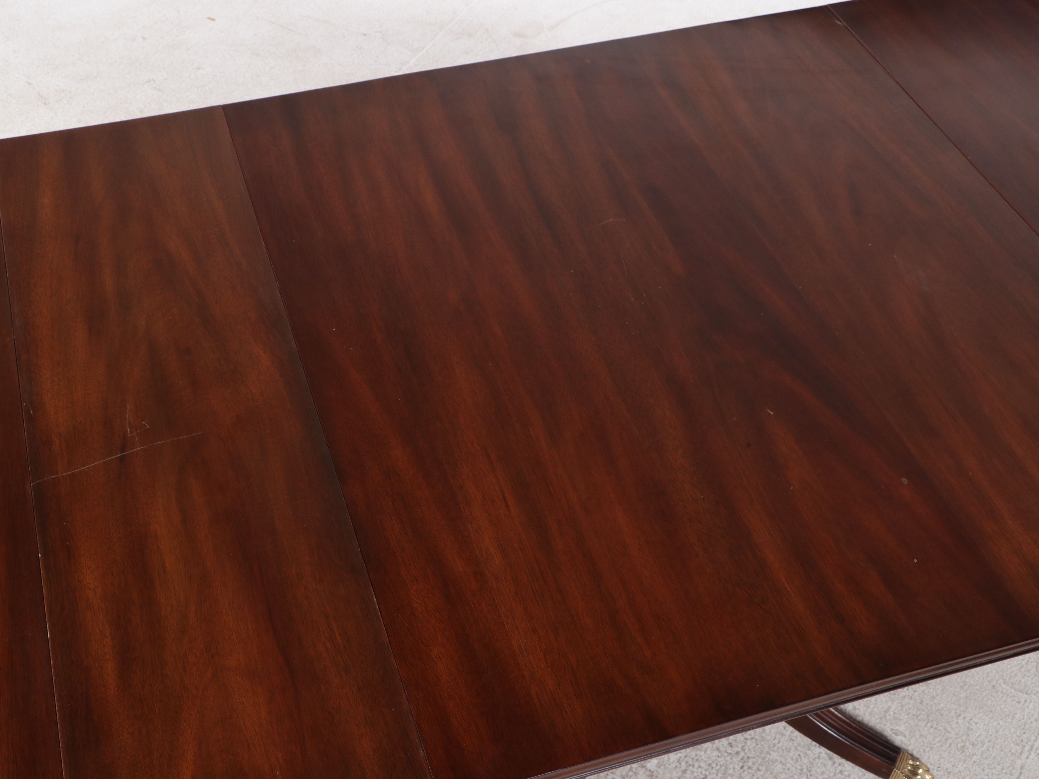 Thirteen-Piece Mahogany Dining Set with Henkel-Harris Chippendale Style Chairs