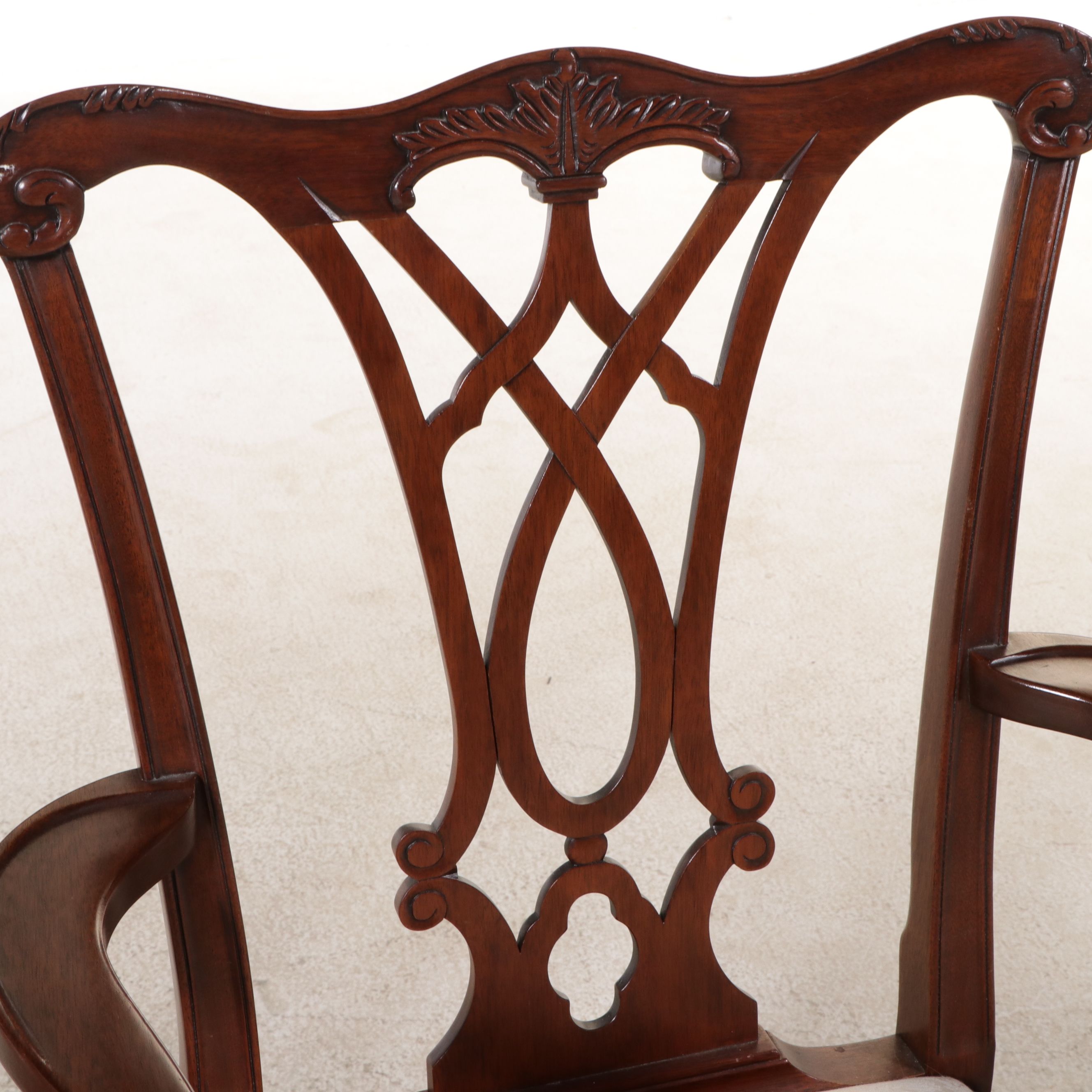 Thirteen-Piece Mahogany Dining Set with Henkel-Harris Chippendale Style Chairs