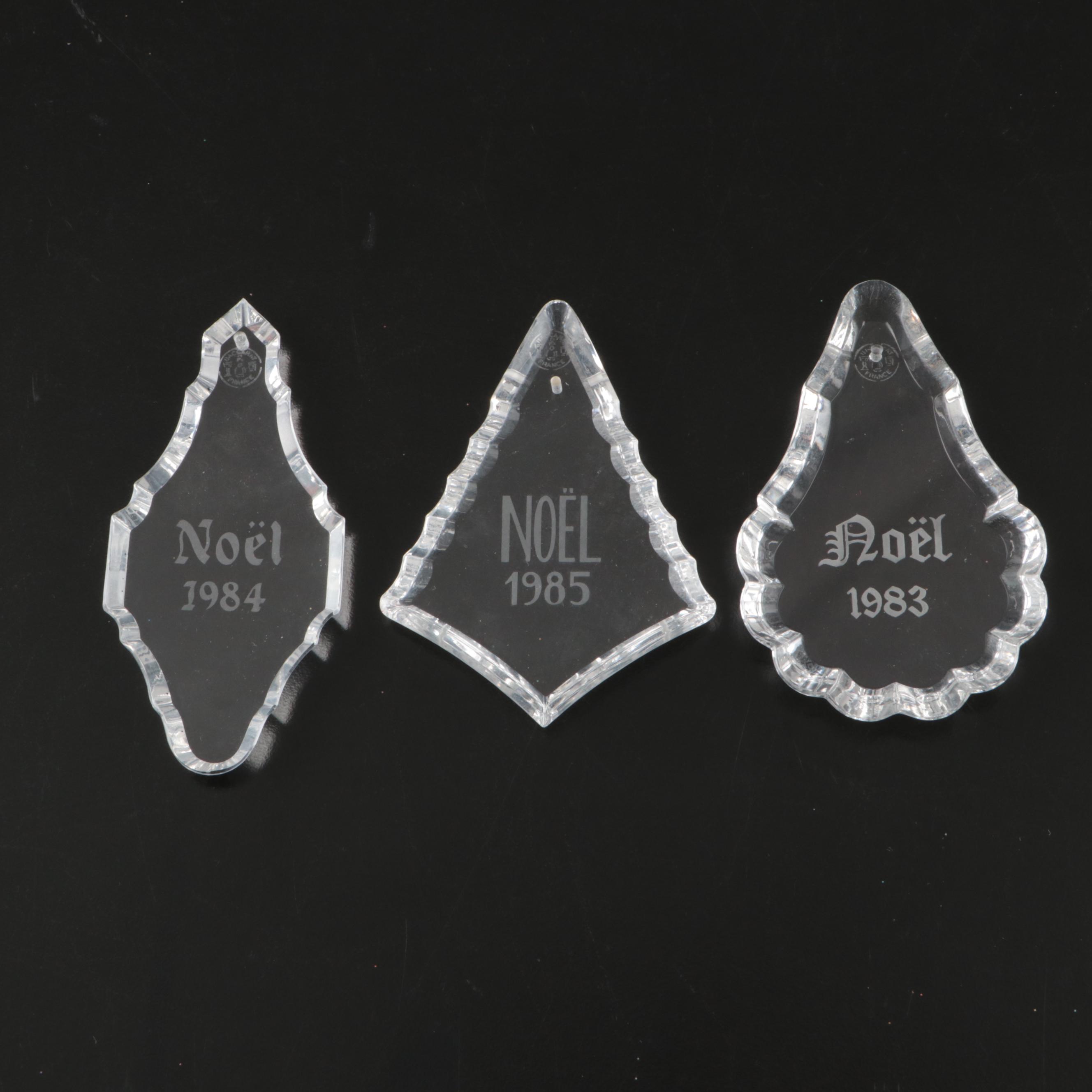 Christopher Radko "Grand Gift Air Lift" with Baccarat Crystal Annual Ornaments