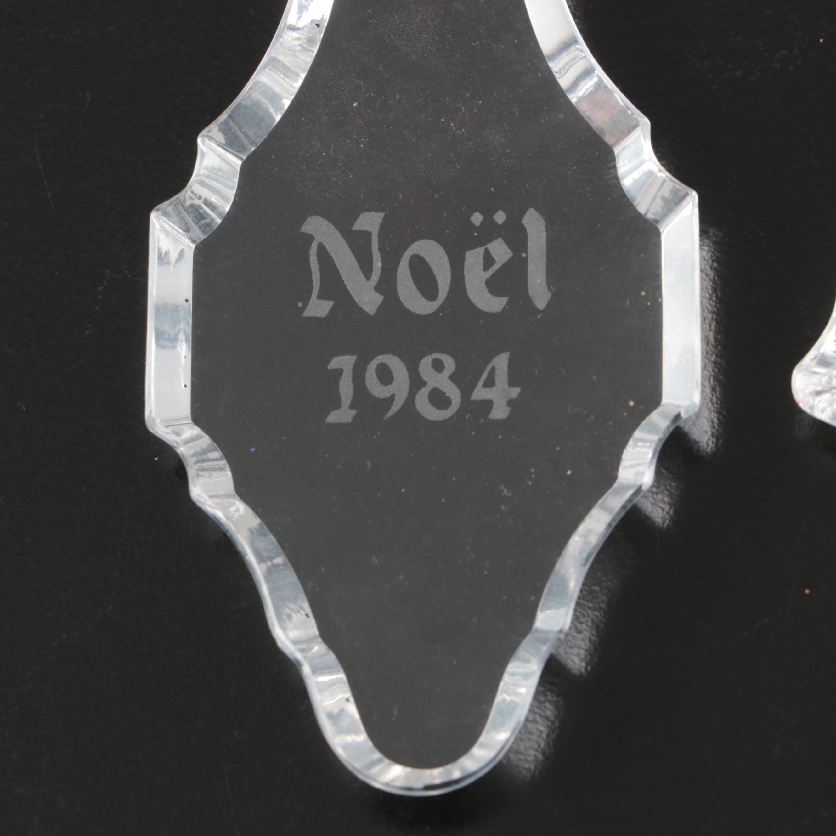 Christopher Radko "Grand Gift Air Lift" with Baccarat Crystal Annual Ornaments