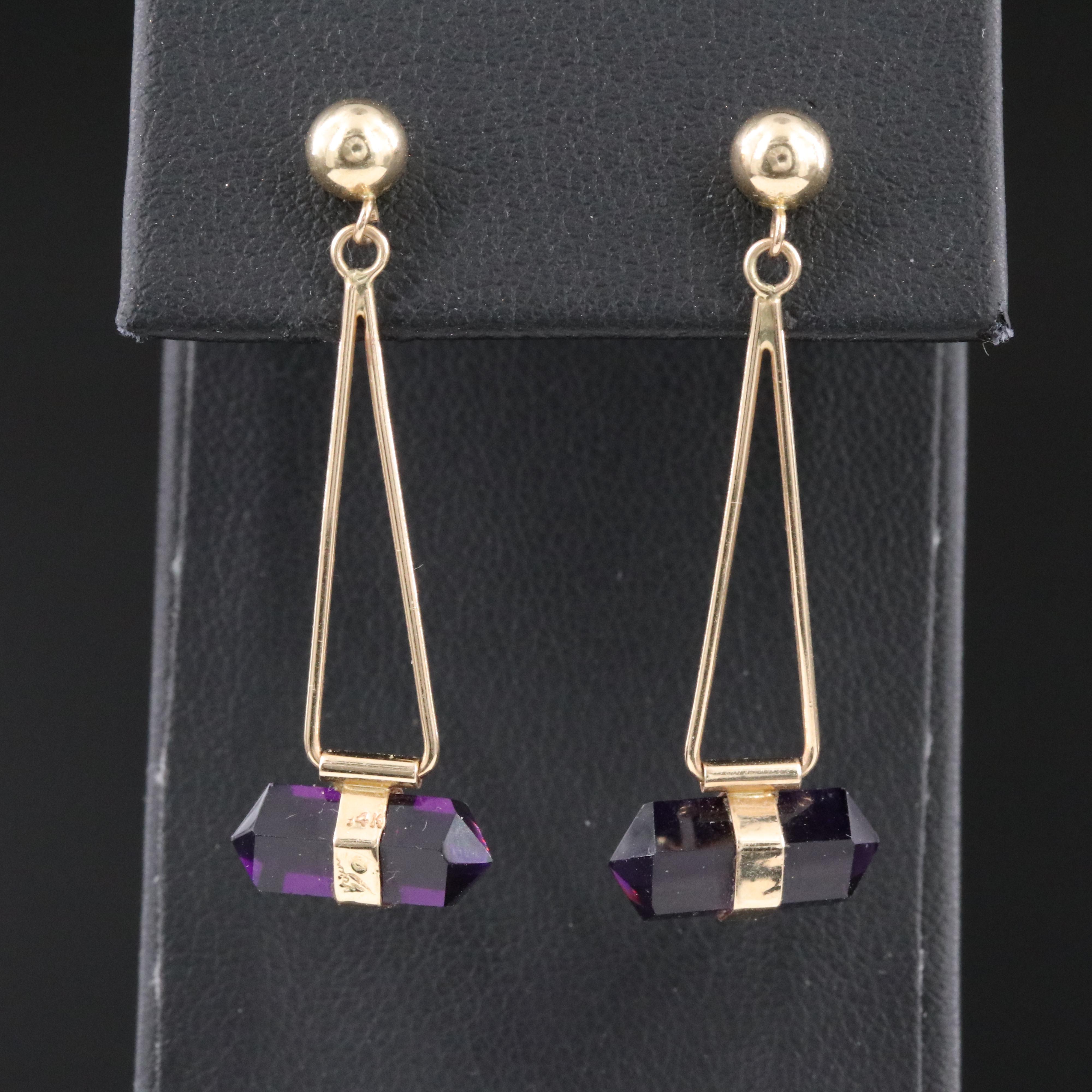 14K Fluorite Drop Earrings