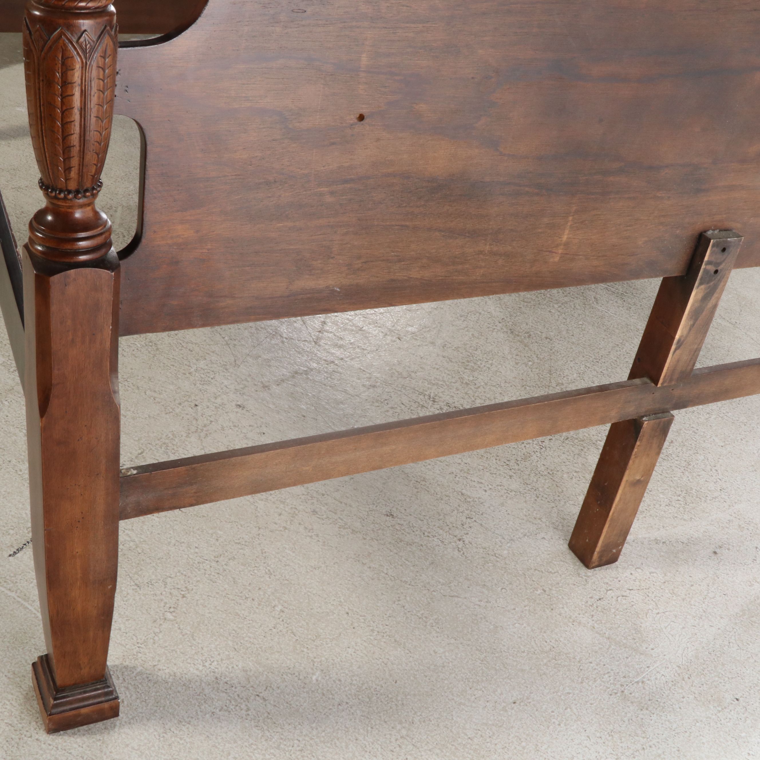 Federal Style Mahogany Four-Poster Rice Bed Frame, 20th Century