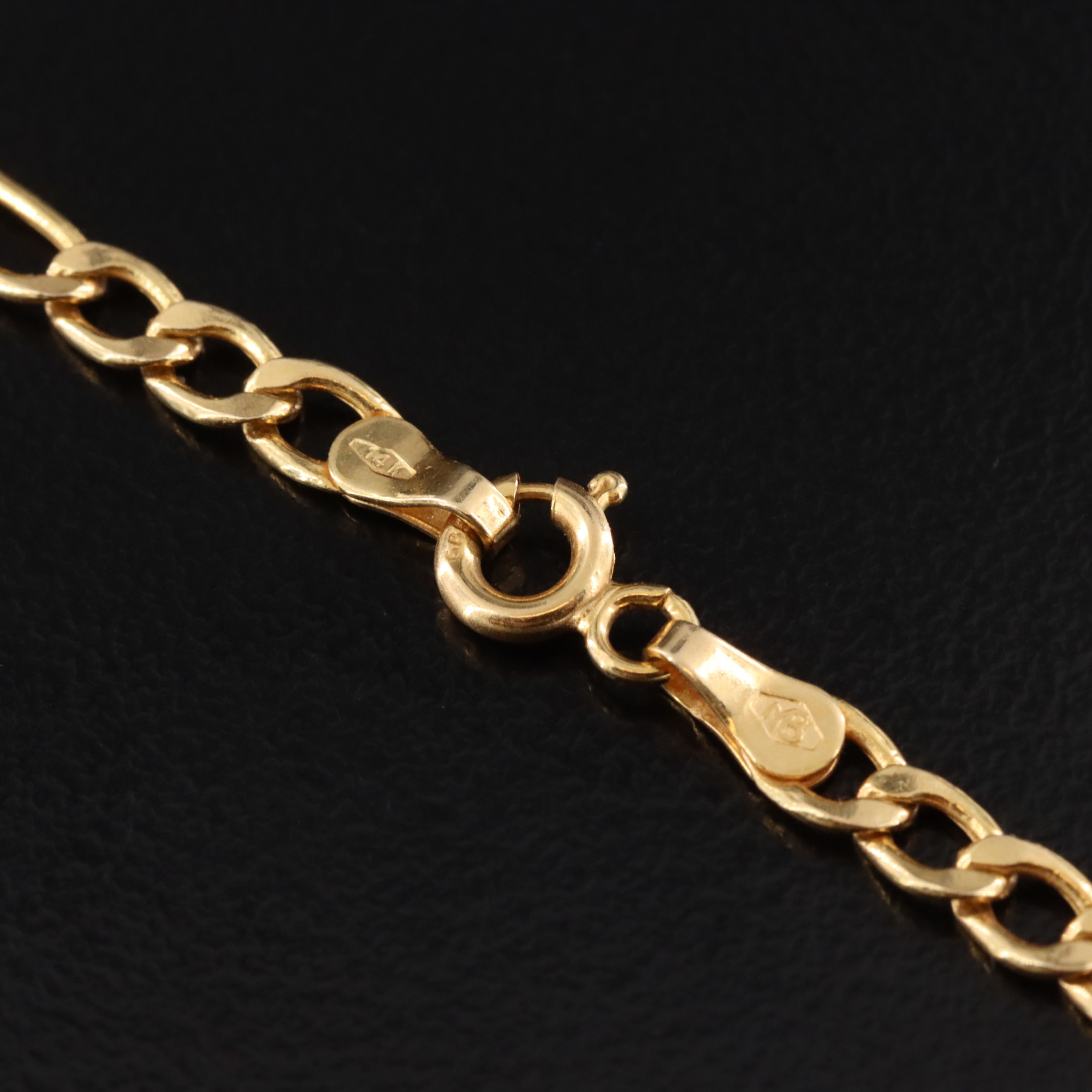 14K Figaro Chain Necklace with 1853 Liberty Head Type I Gold Dollar Pendant