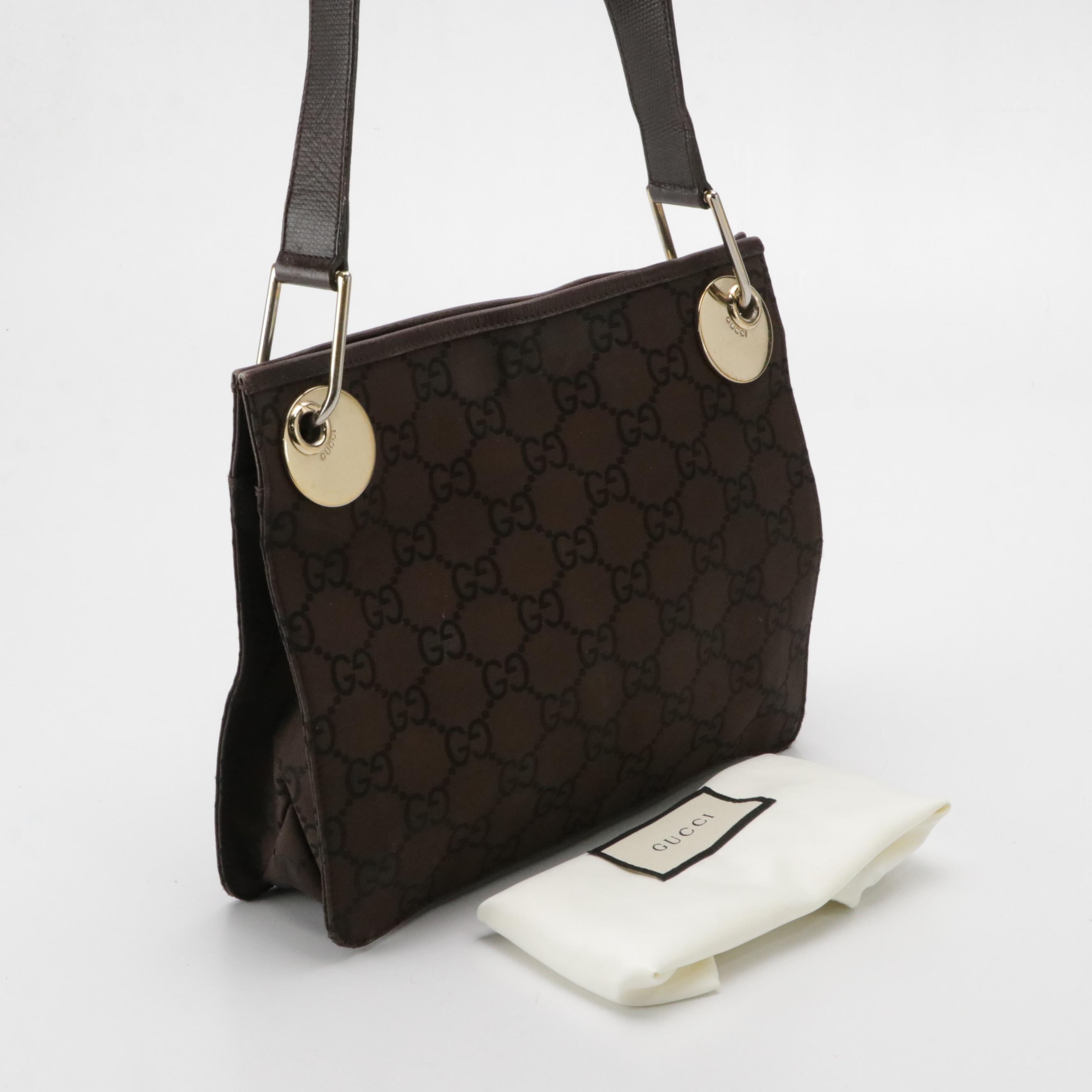 Gucci Eclipse Small Bag in GG Nylon Jacquard with Leather Trim