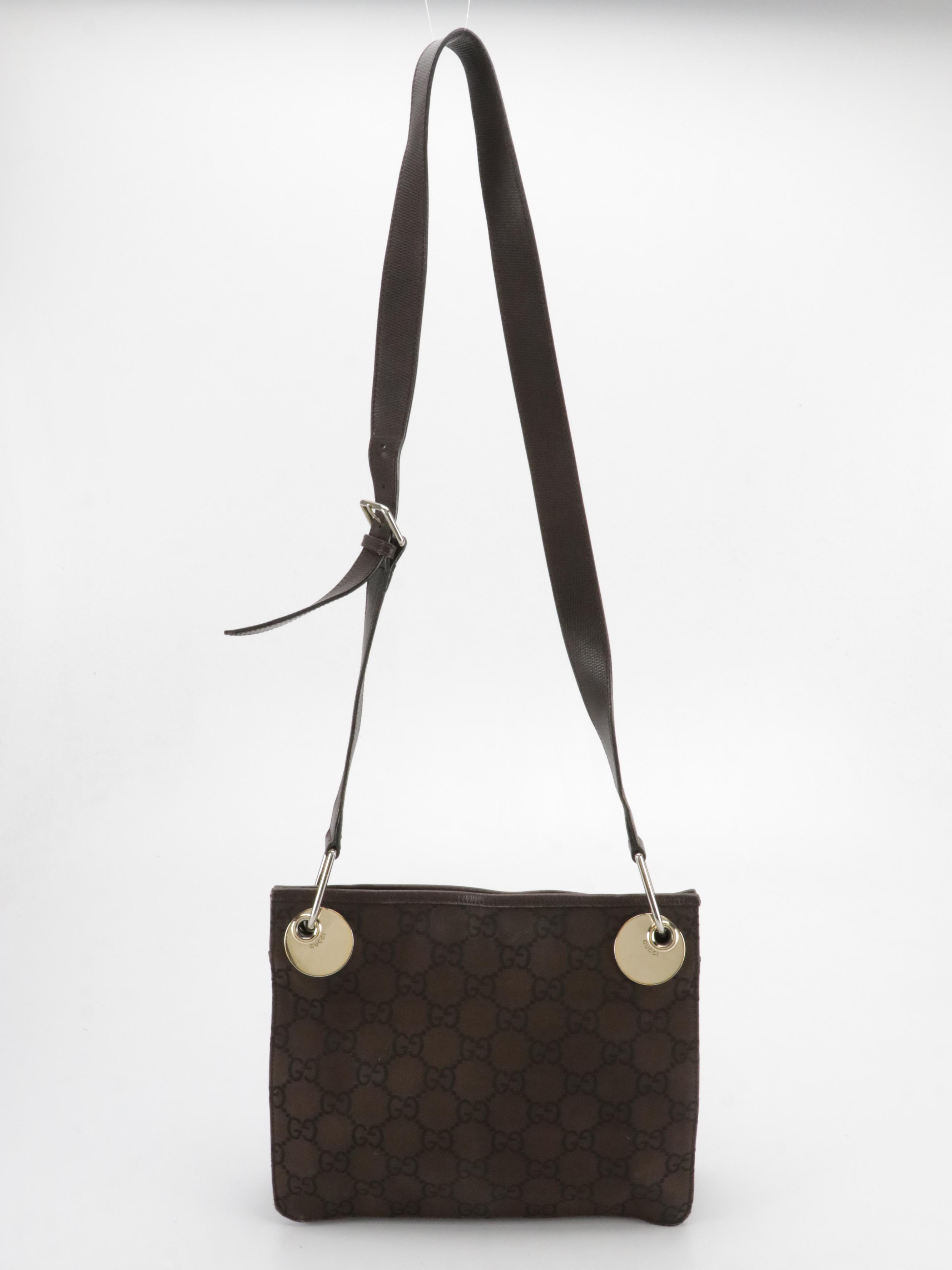 Gucci Eclipse Small Bag in GG Nylon Jacquard with Leather Trim