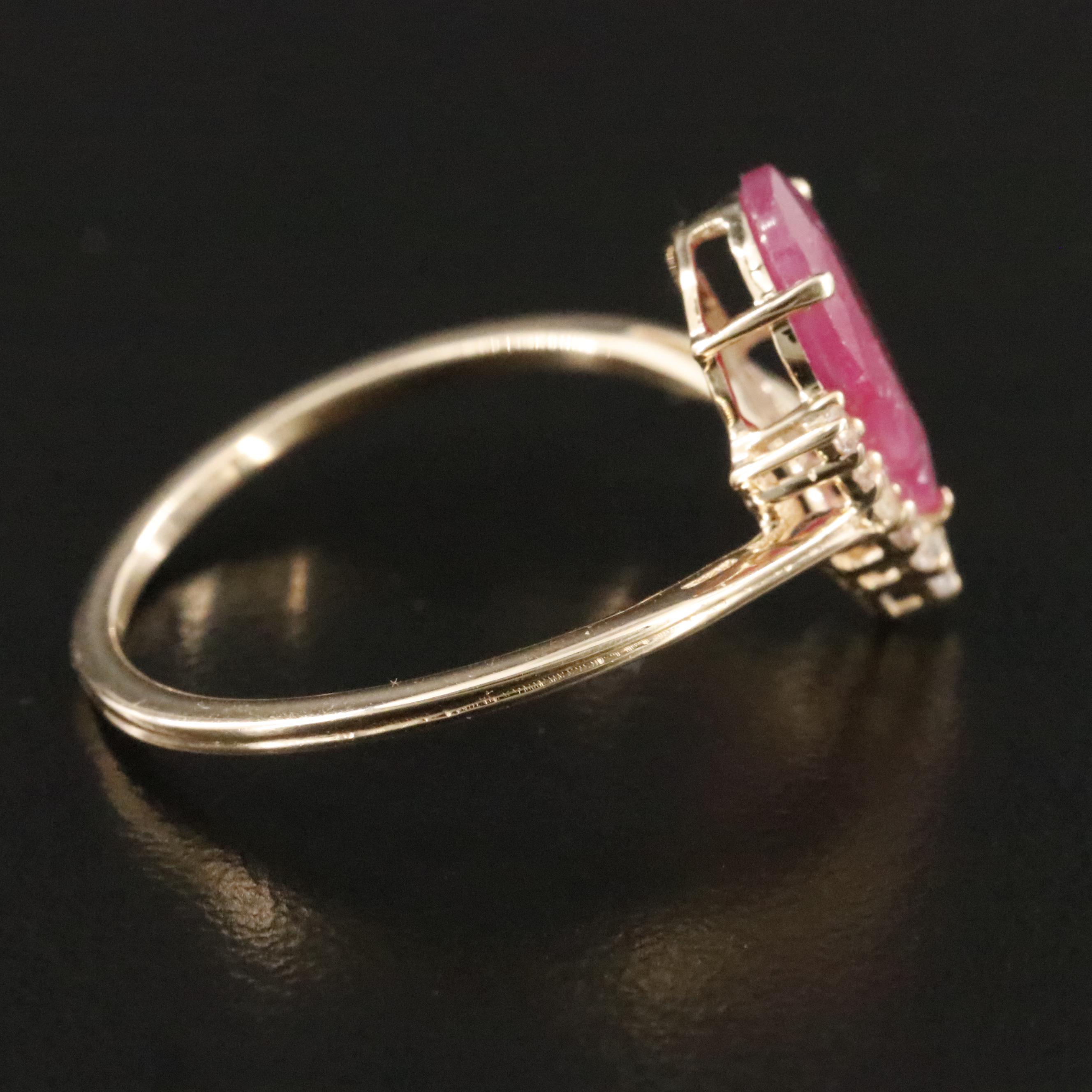 14K 1.18 CT Ruby and White Sapphire Ring