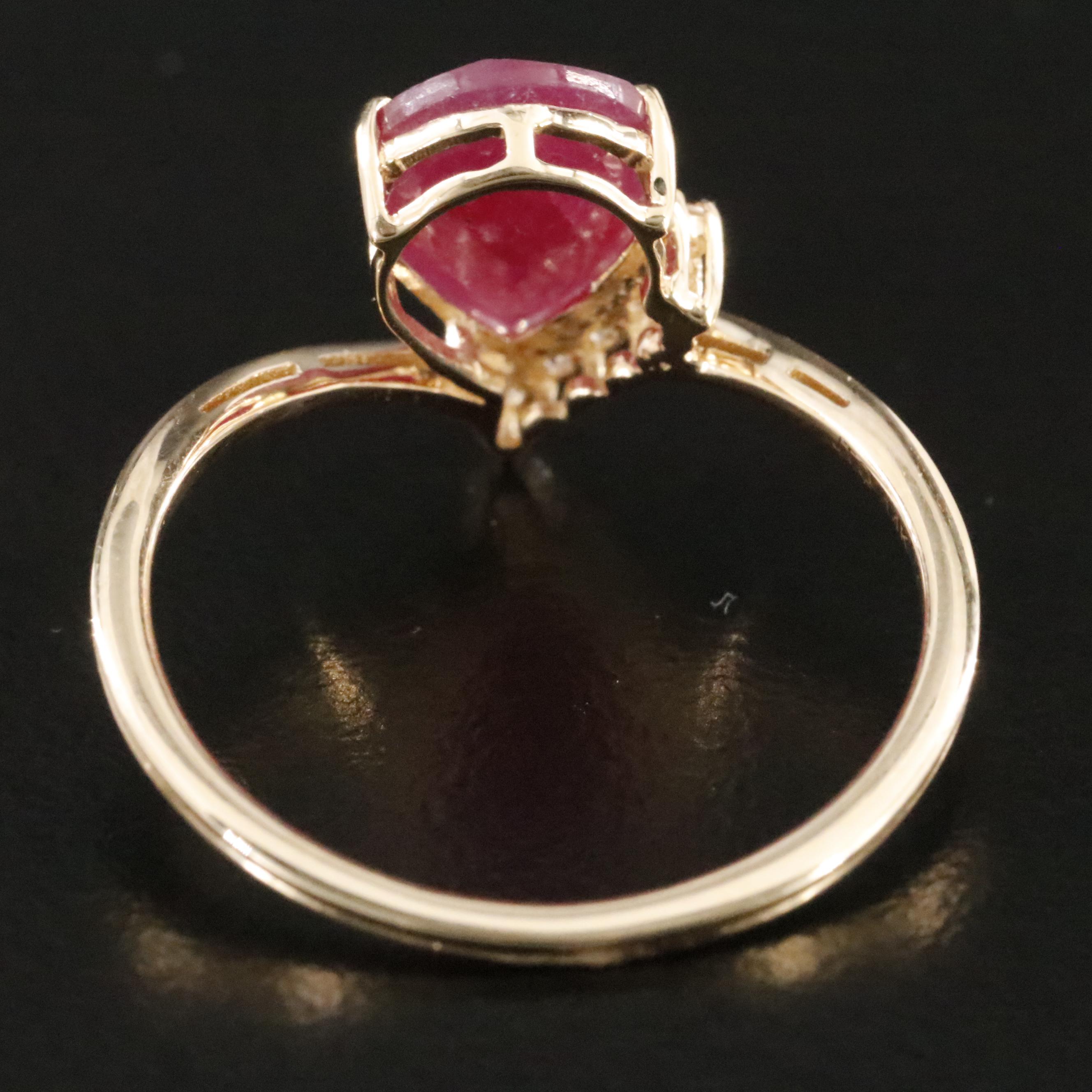 14K 1.18 CT Ruby and White Sapphire Ring
