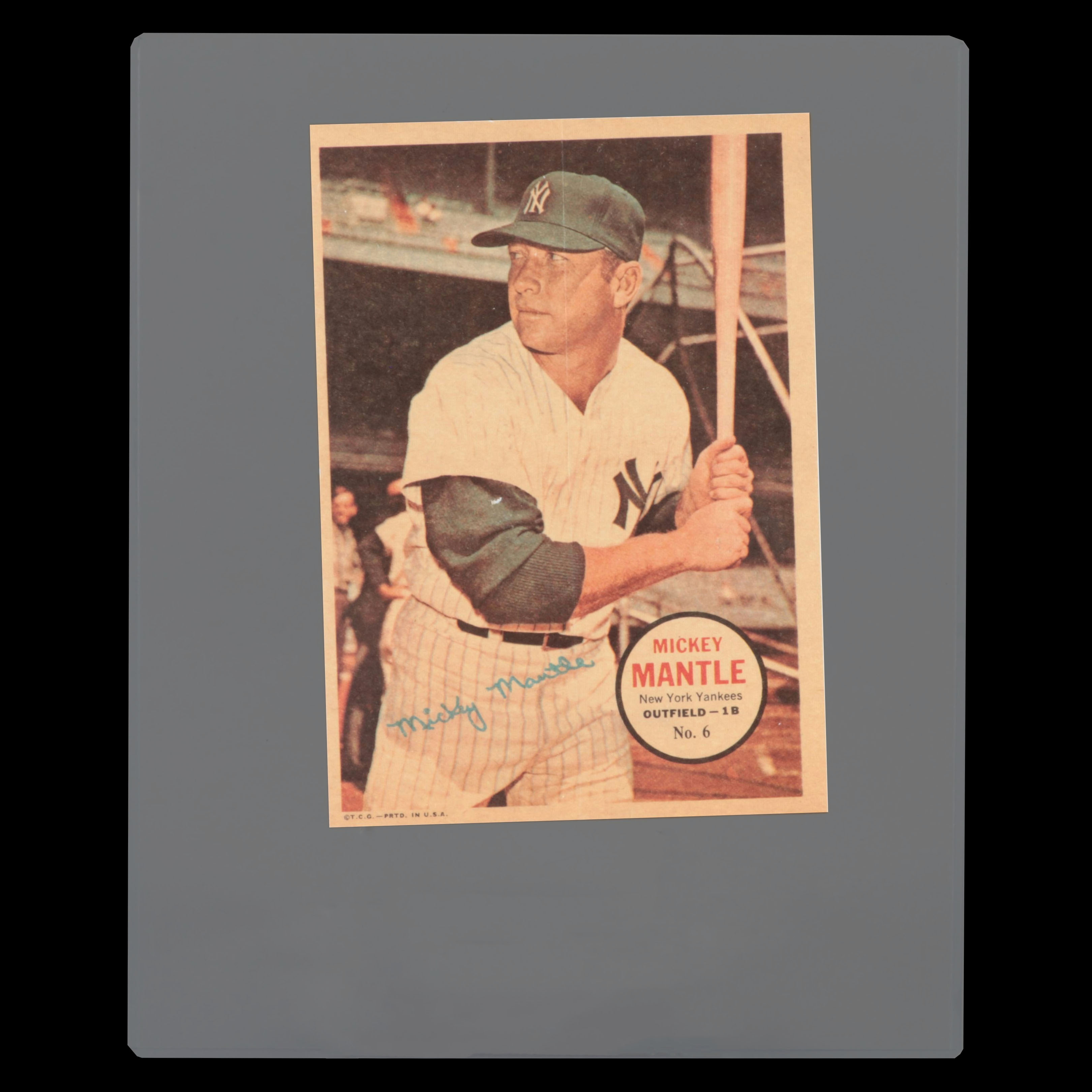 1967 Topps Mickey Mantle New York Yankees Baseball Poster Insert