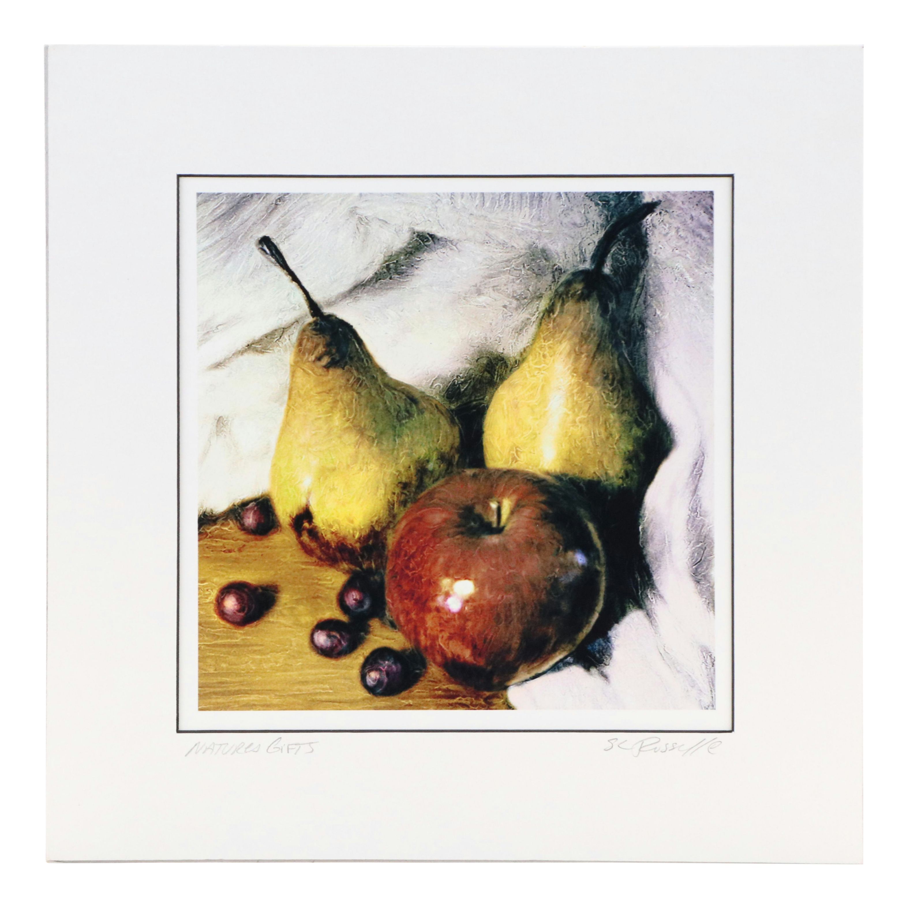 Sandra L. Russell Digital Print of Fruit Still Life "Nature's Gifts," 21st C.