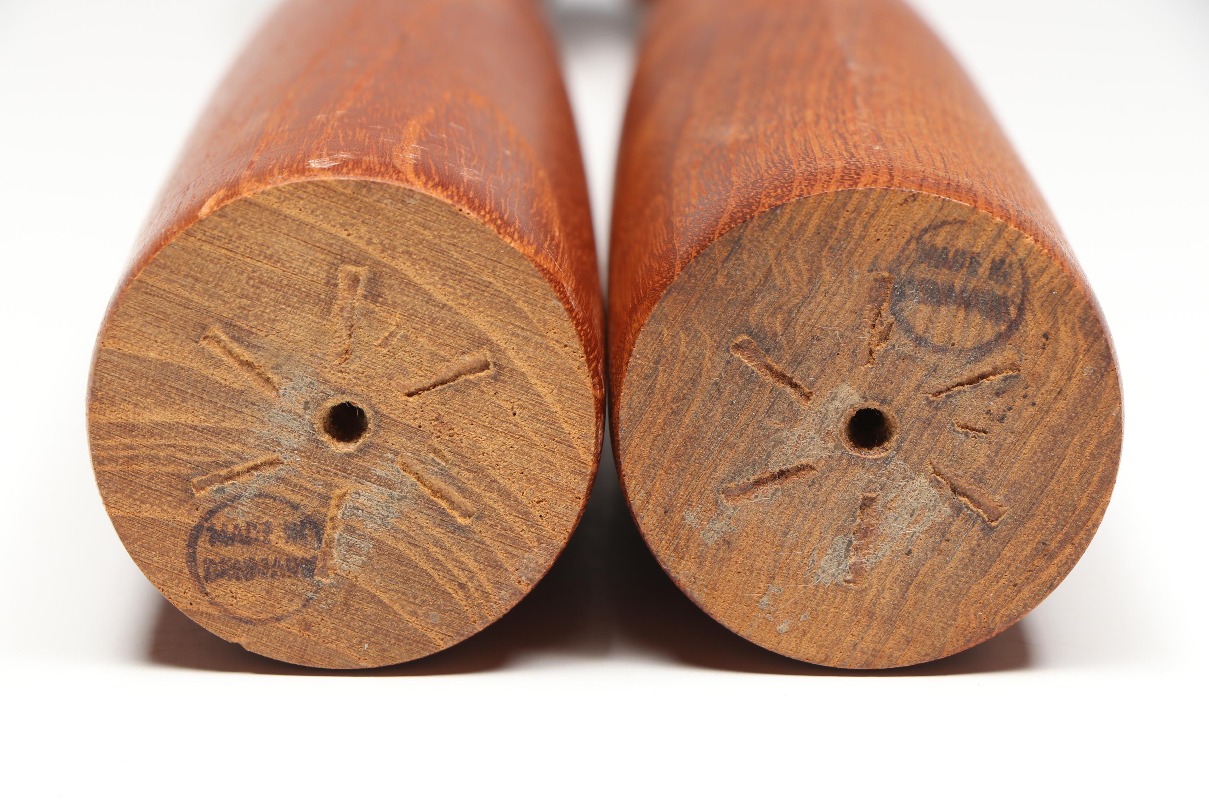 Pair of Danish Modern Teak Candlesticks, Mid to Late 20th Century