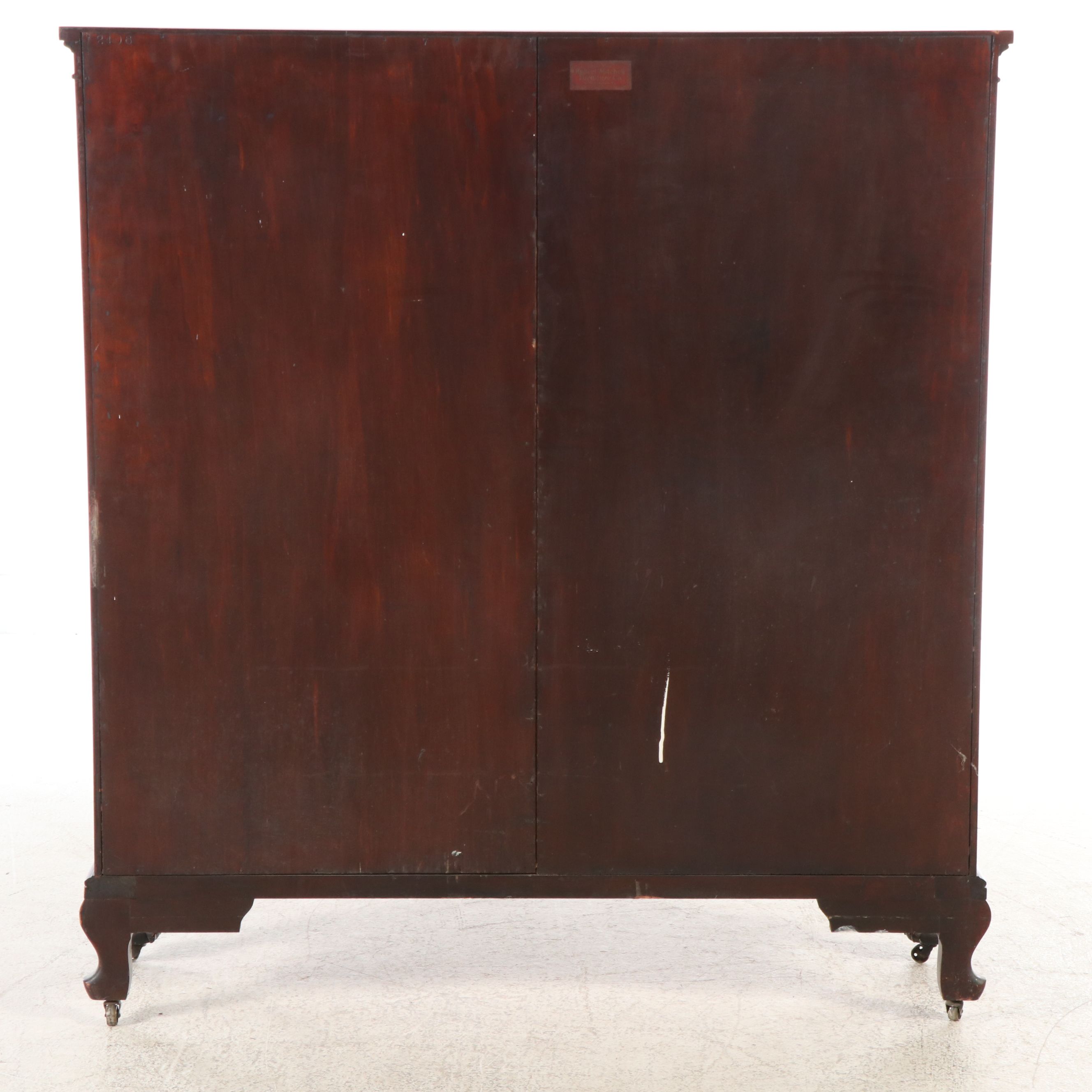 Robert Mitchell Chippendale Style Mahogany Bookcase, Early to Mid-20th Century