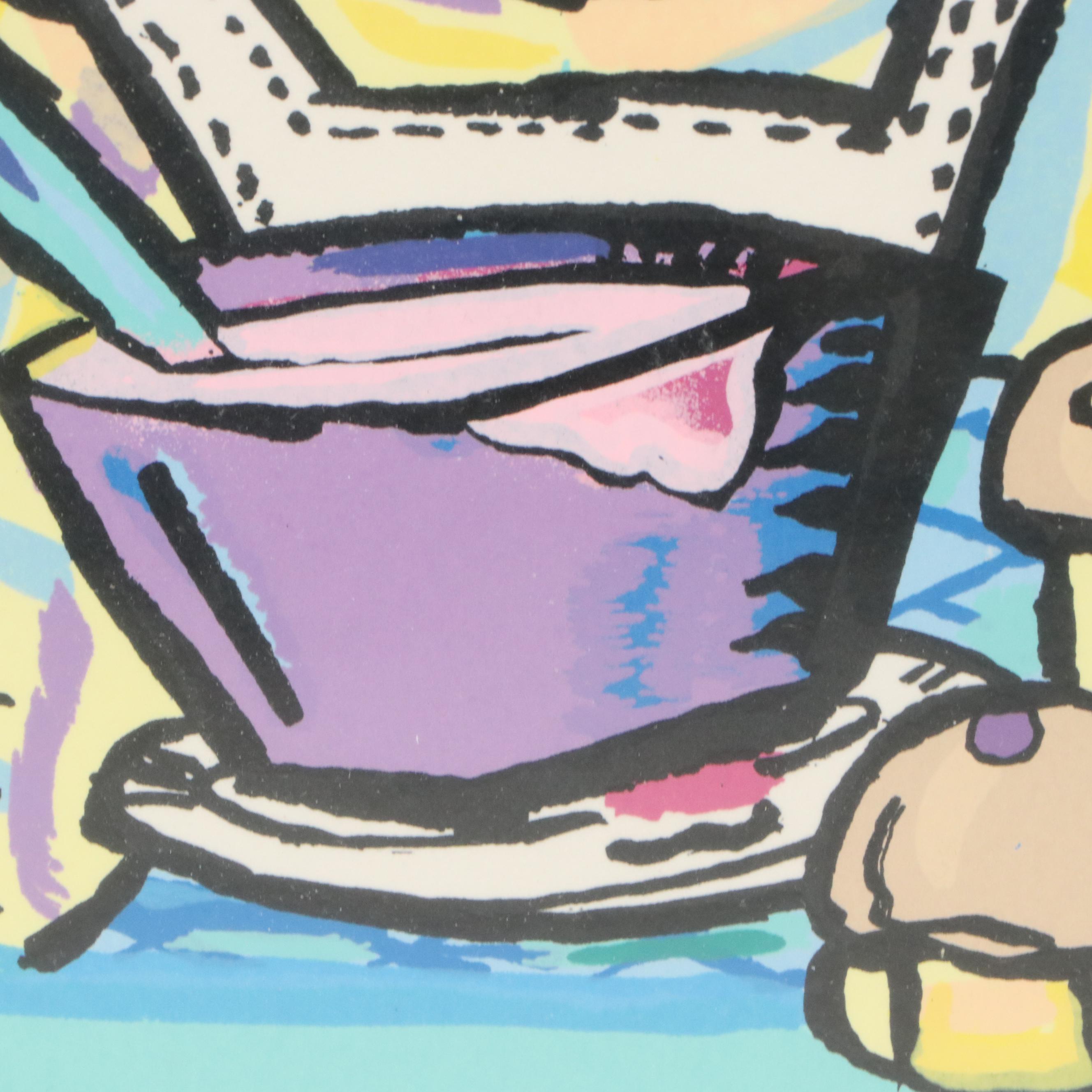 Heusso Stylized Serigraph of Dog Chefs "From Scratch," 21st Century