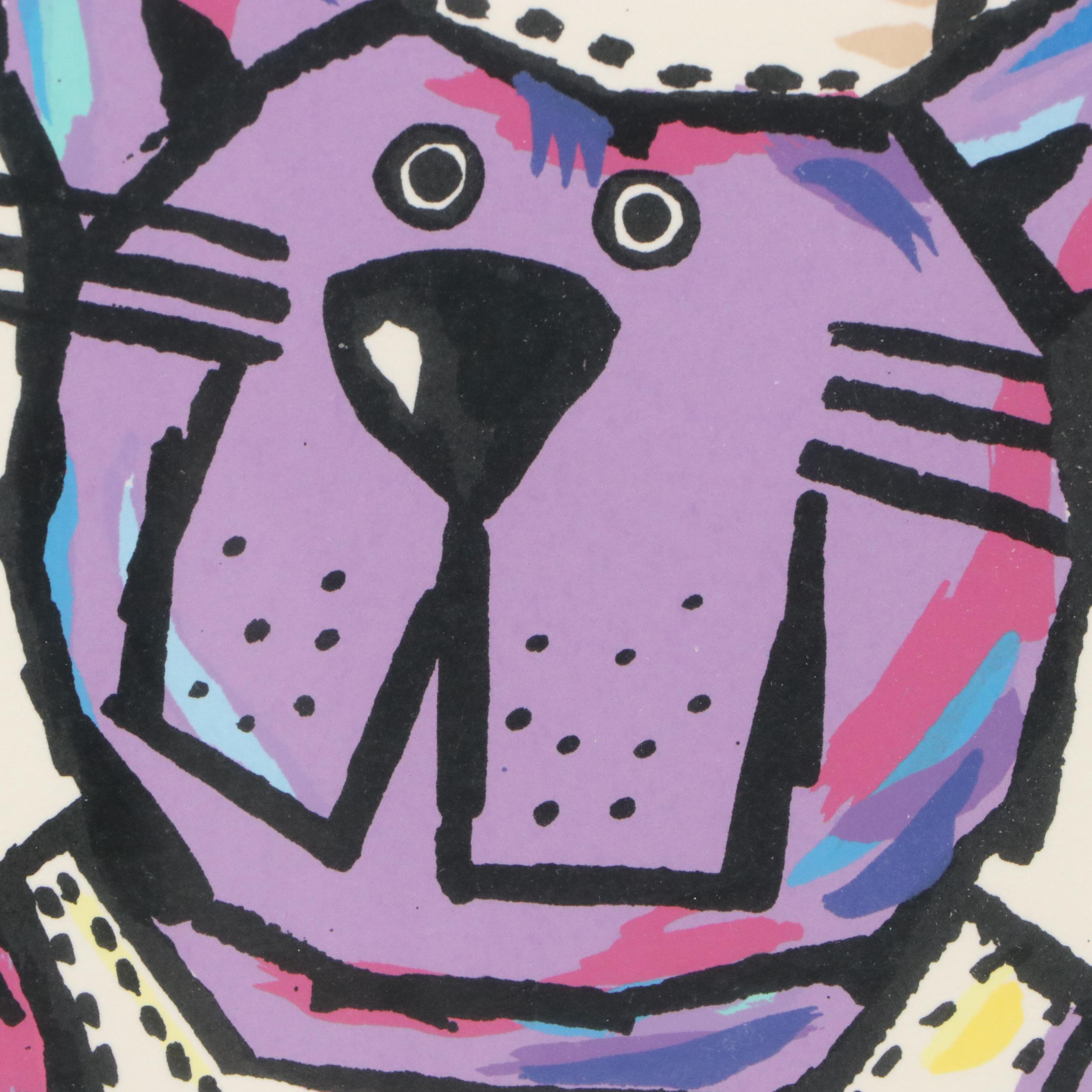 Heusso Stylized Serigraph of Dog Chefs "From Scratch," 21st Century