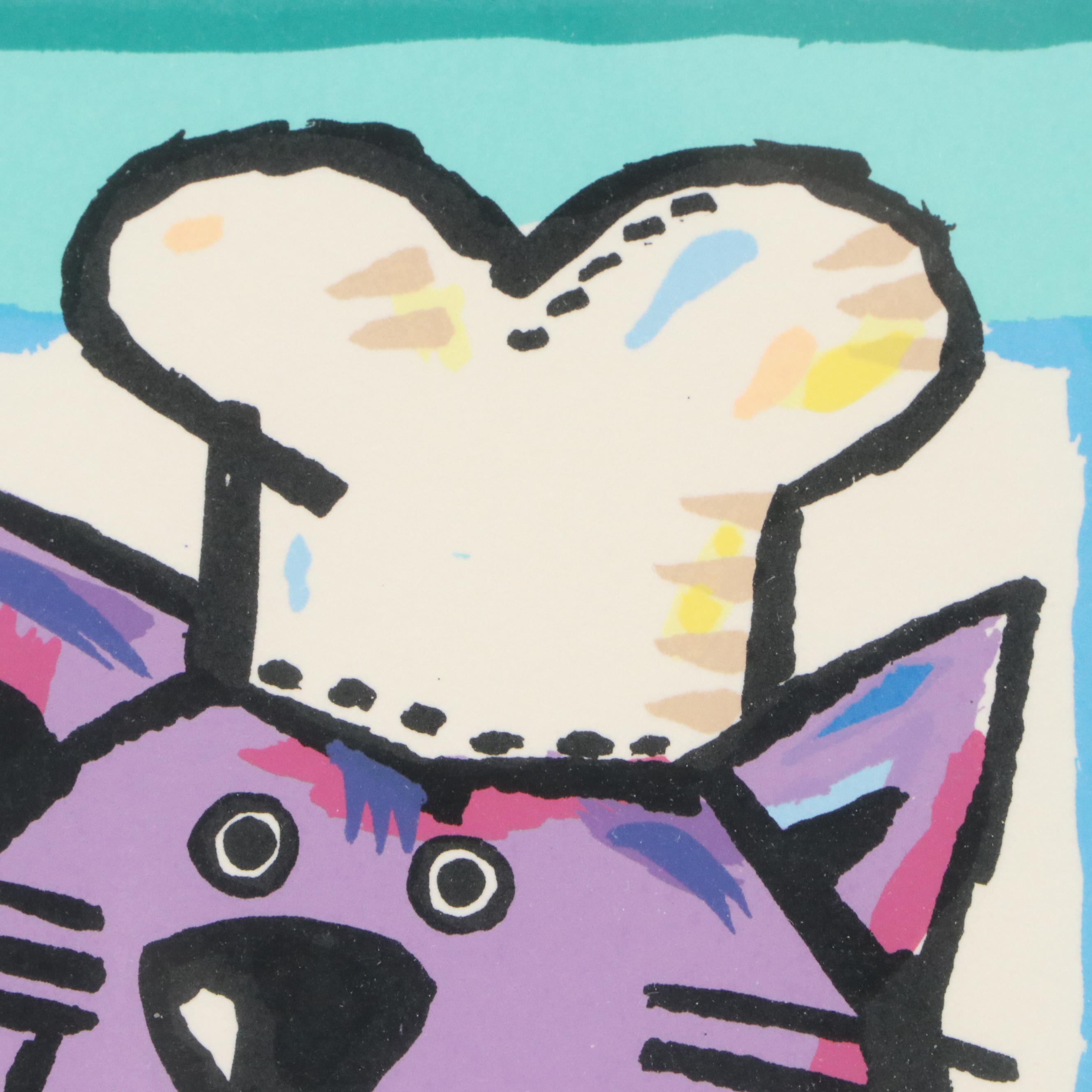 Heusso Stylized Serigraph of Dog Chefs "From Scratch," 21st Century