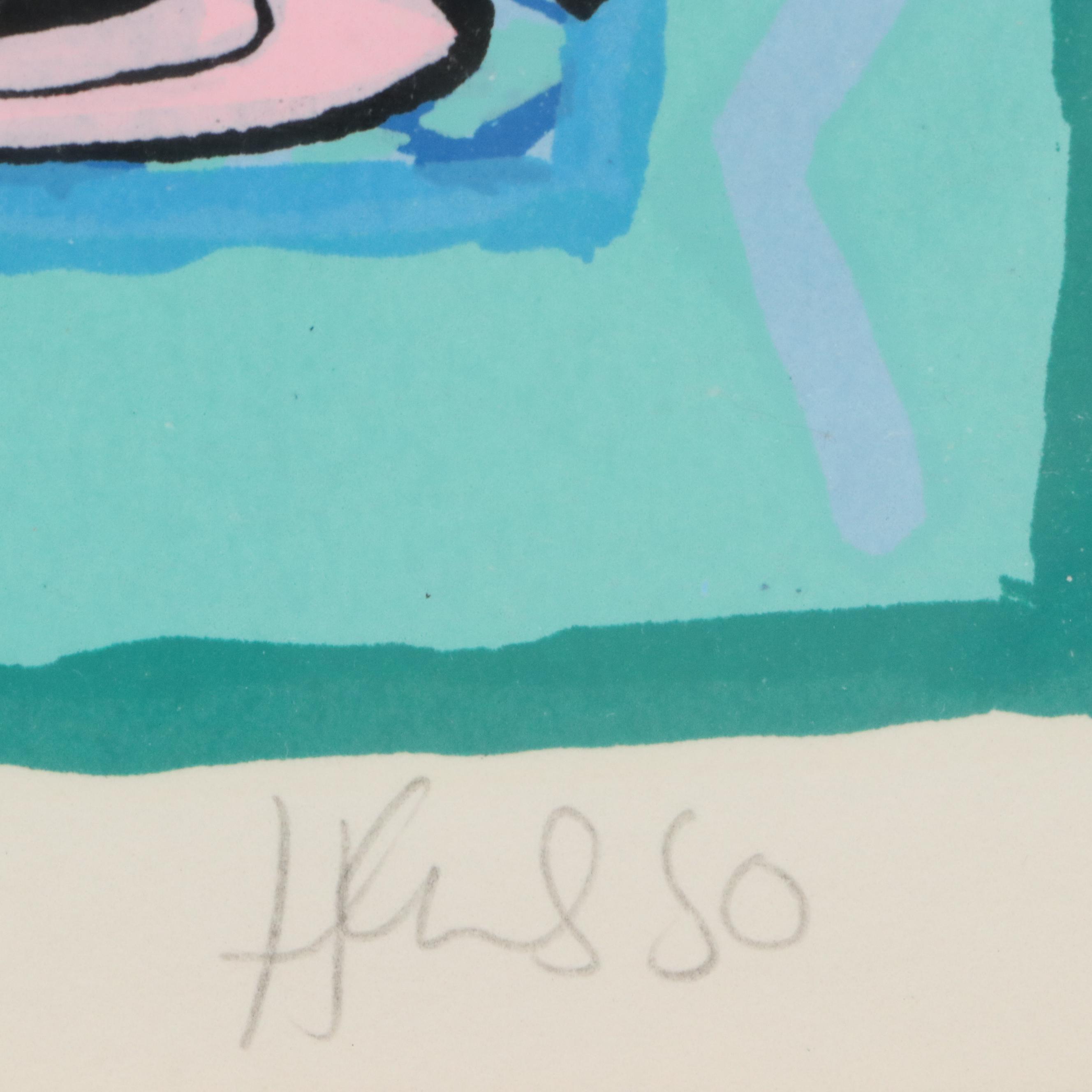 Heusso Stylized Serigraph of Dog Chefs "From Scratch," 21st Century