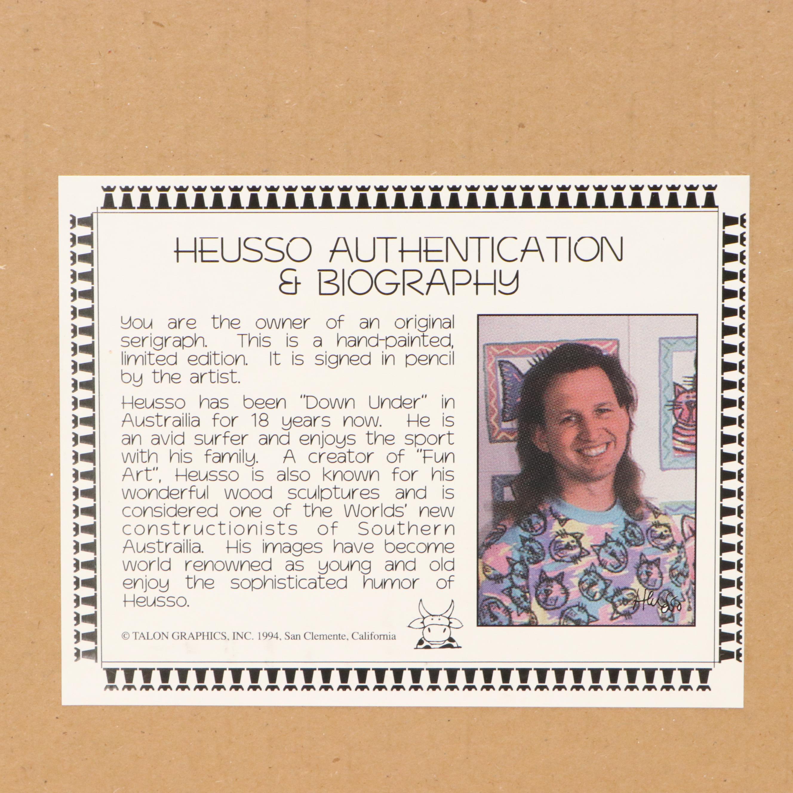 Heusso Stylized Serigraph of Dog Chefs "From Scratch," 21st Century