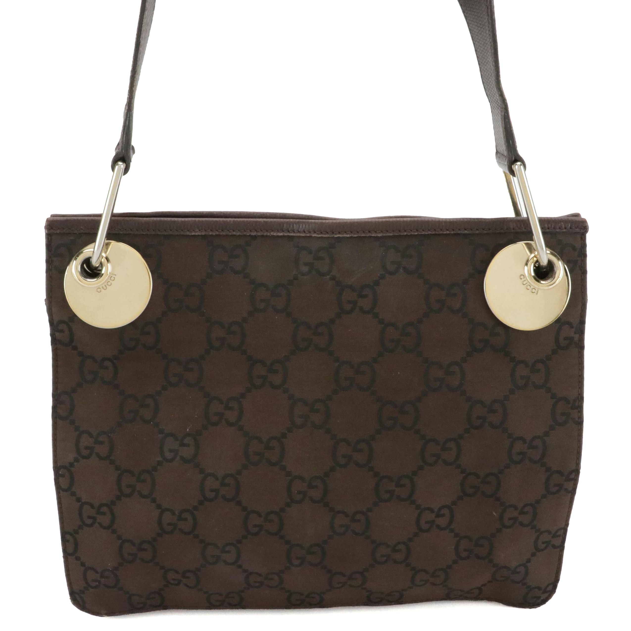 Gucci Eclipse Small Bag in GG Nylon Jacquard with Leather Trim