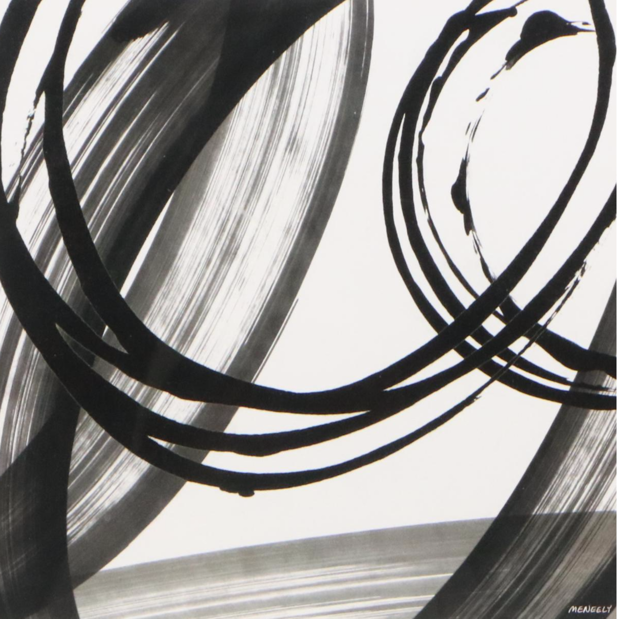 After Dan Meneely Abstract Offset Lithographs "Black and White Pop I & II"